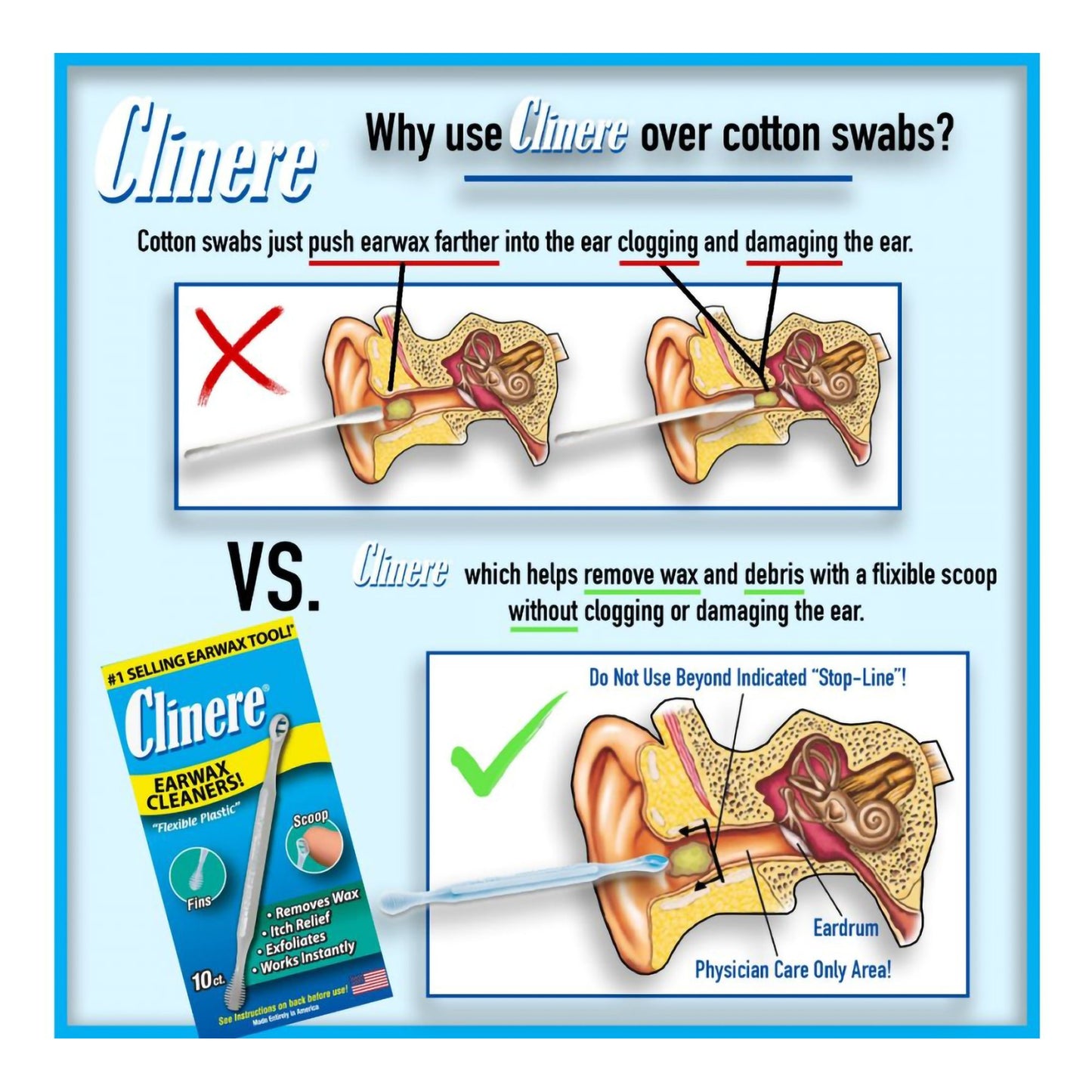 CLEANER, EARWAX CLINERE (10/BX)