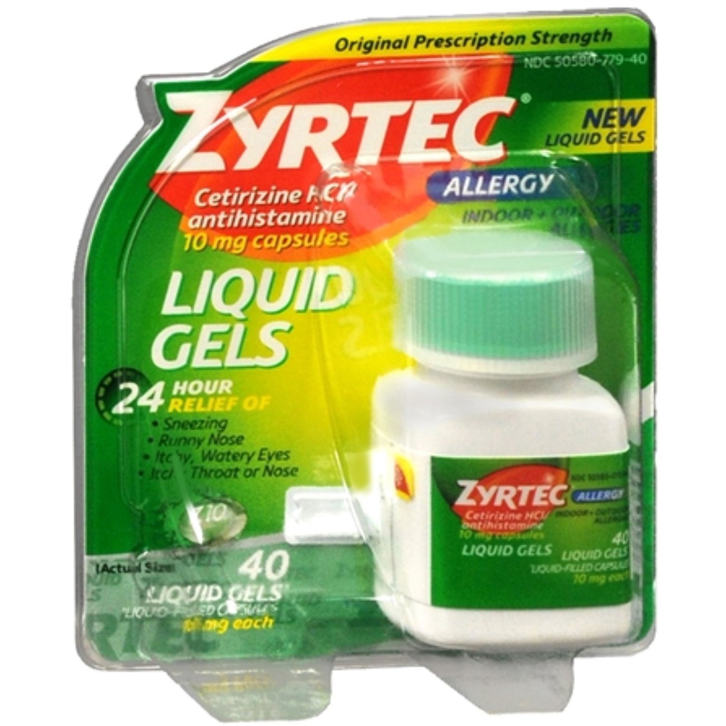 ZYRTEC, CAP LIQ GEL ALLERGY 10MG (40/BT)