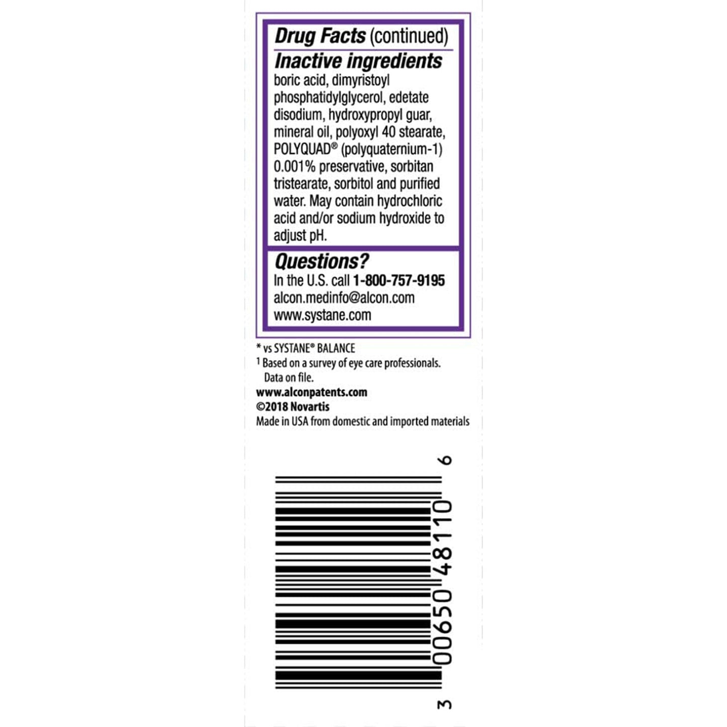 SYSTANE COMPLETE, DRP OPHTH 0.6% 10ML
