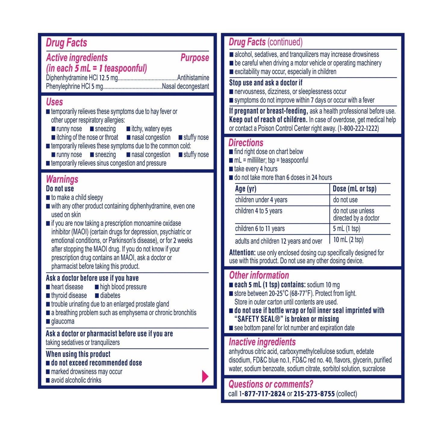 BENADRYL, LIQ CHLD ALLERGY+CONGESTION GRAPE 5-12.5MG/5ML 4OZ