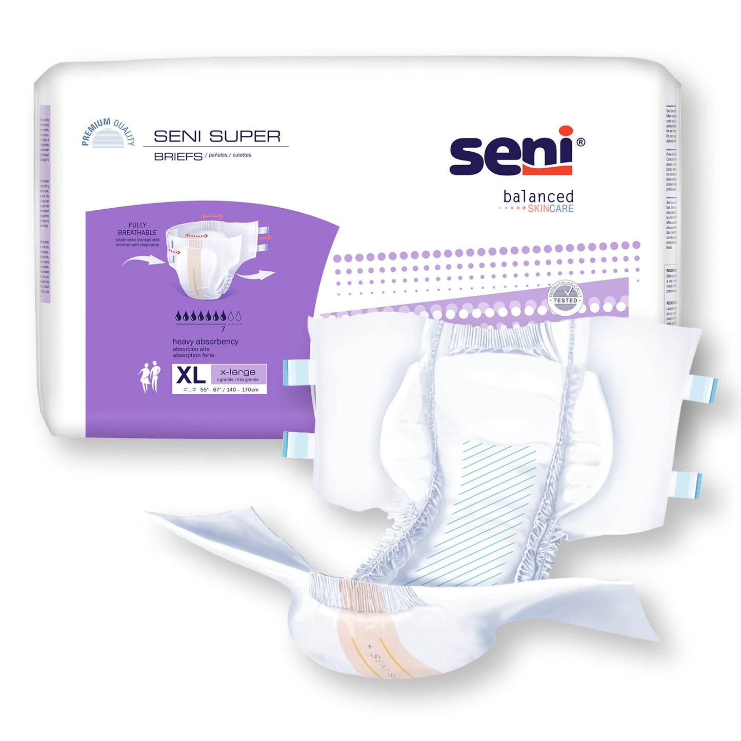 BRIEF, INCONT SENI SUPER XLG 55"-67" (25/PK 3PK/CS)