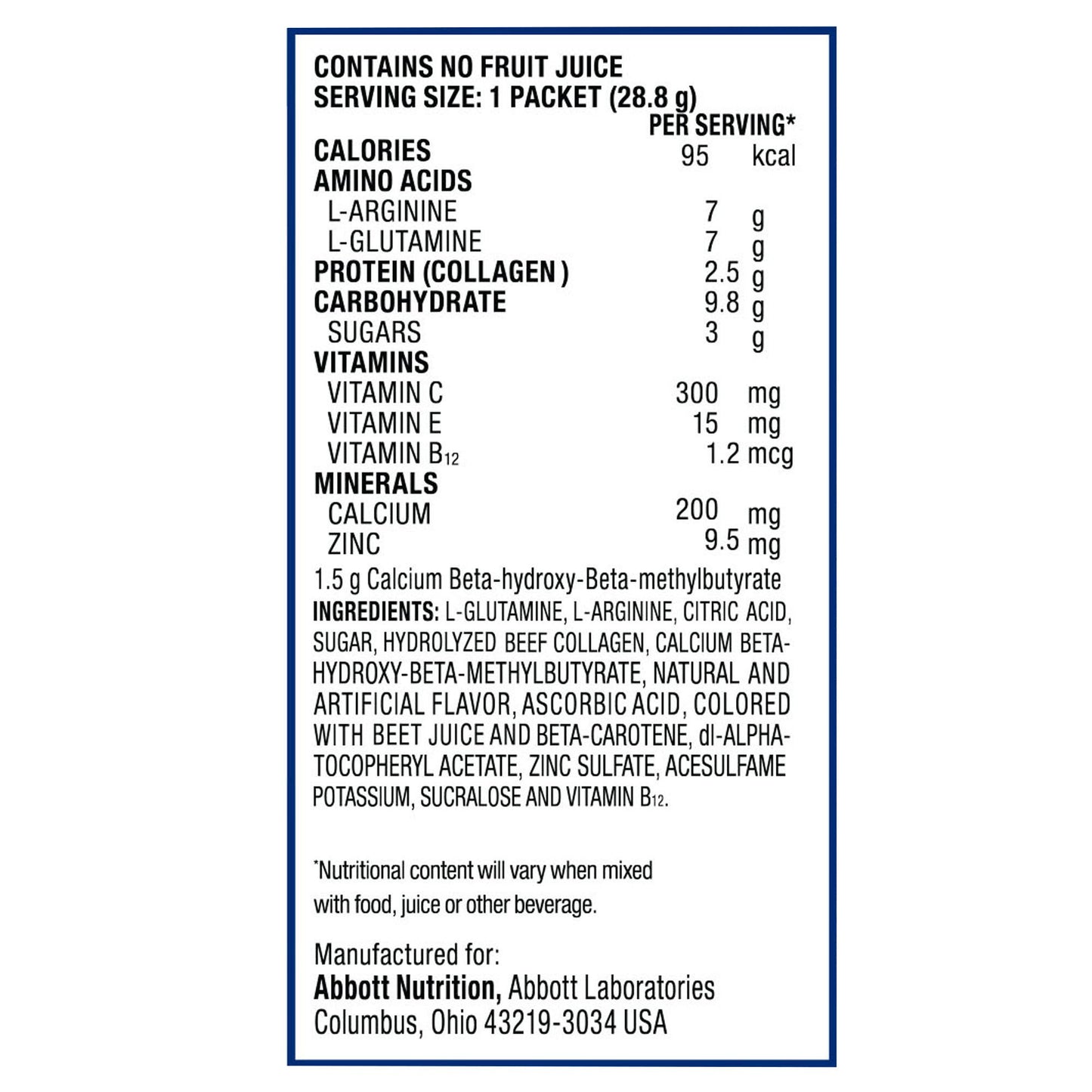 JUVEN, PDR FRUIT PUNCH 1.02OZ PKT (30/BX 6BX/CS)