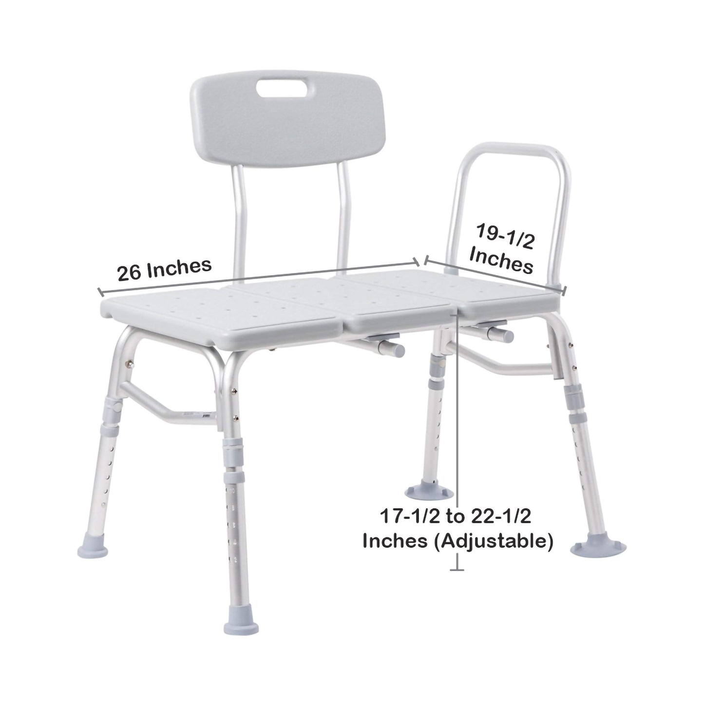 BENCH, TRANS W/BACK ALUM FRAME400LBS