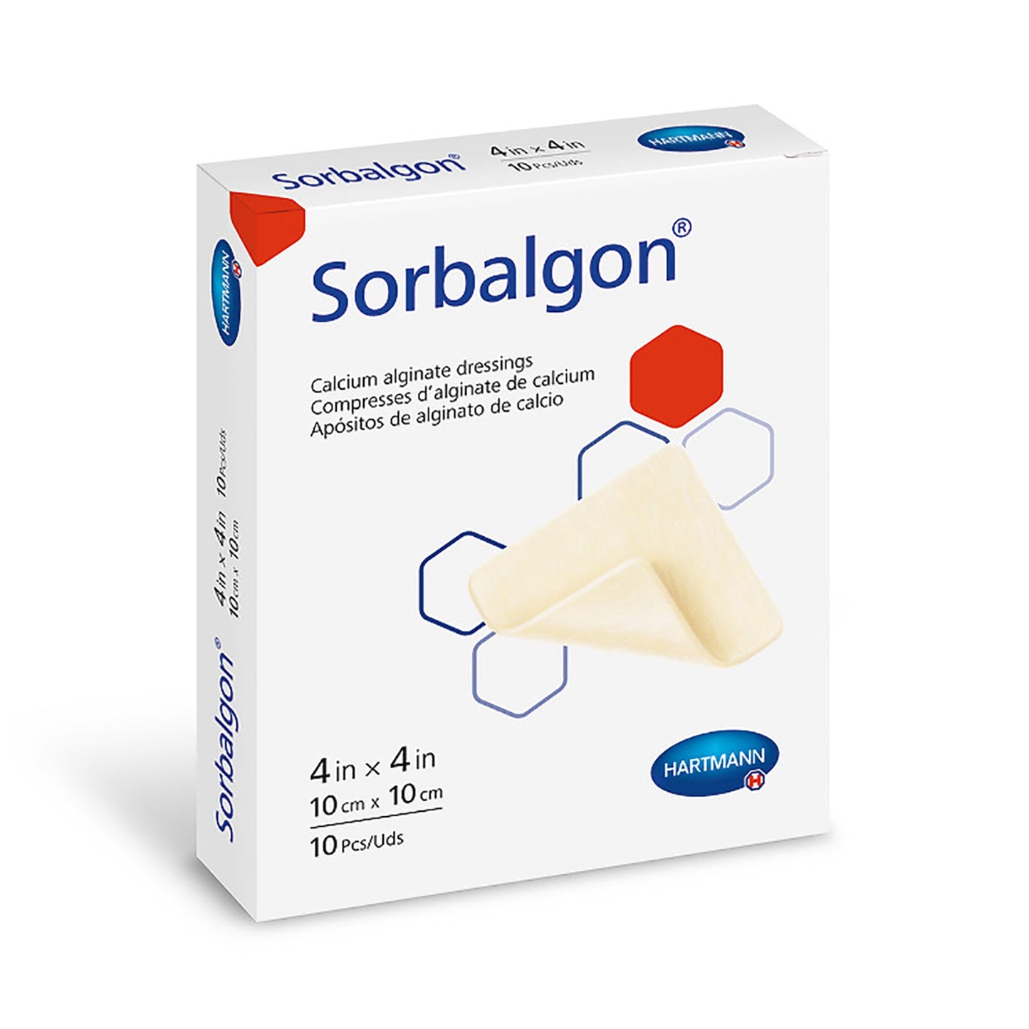 DRESSING, SORBALGON CALCIUM LF2"X2" (10/BX)