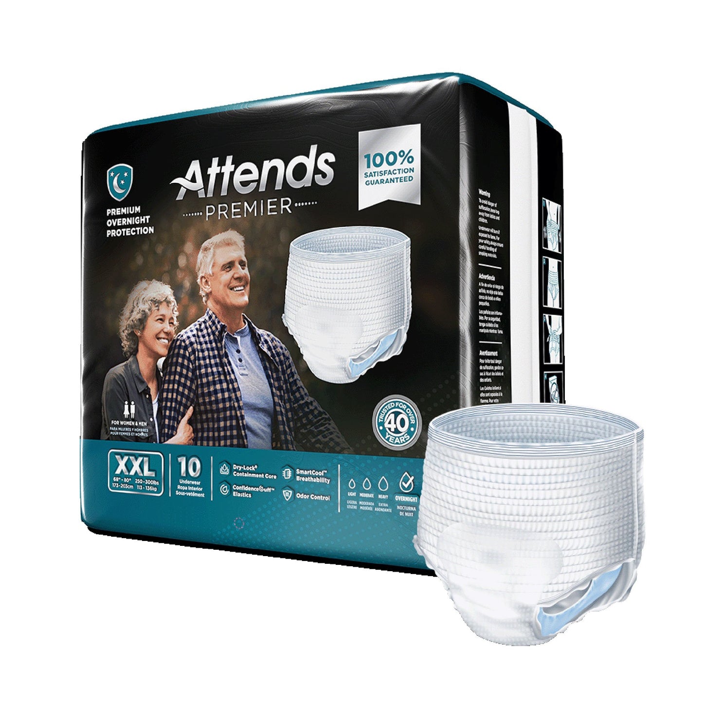 UNDERWEAR, INCONT ATTENDS PREMIER 2XLG (10/BG 4BG/CS)
