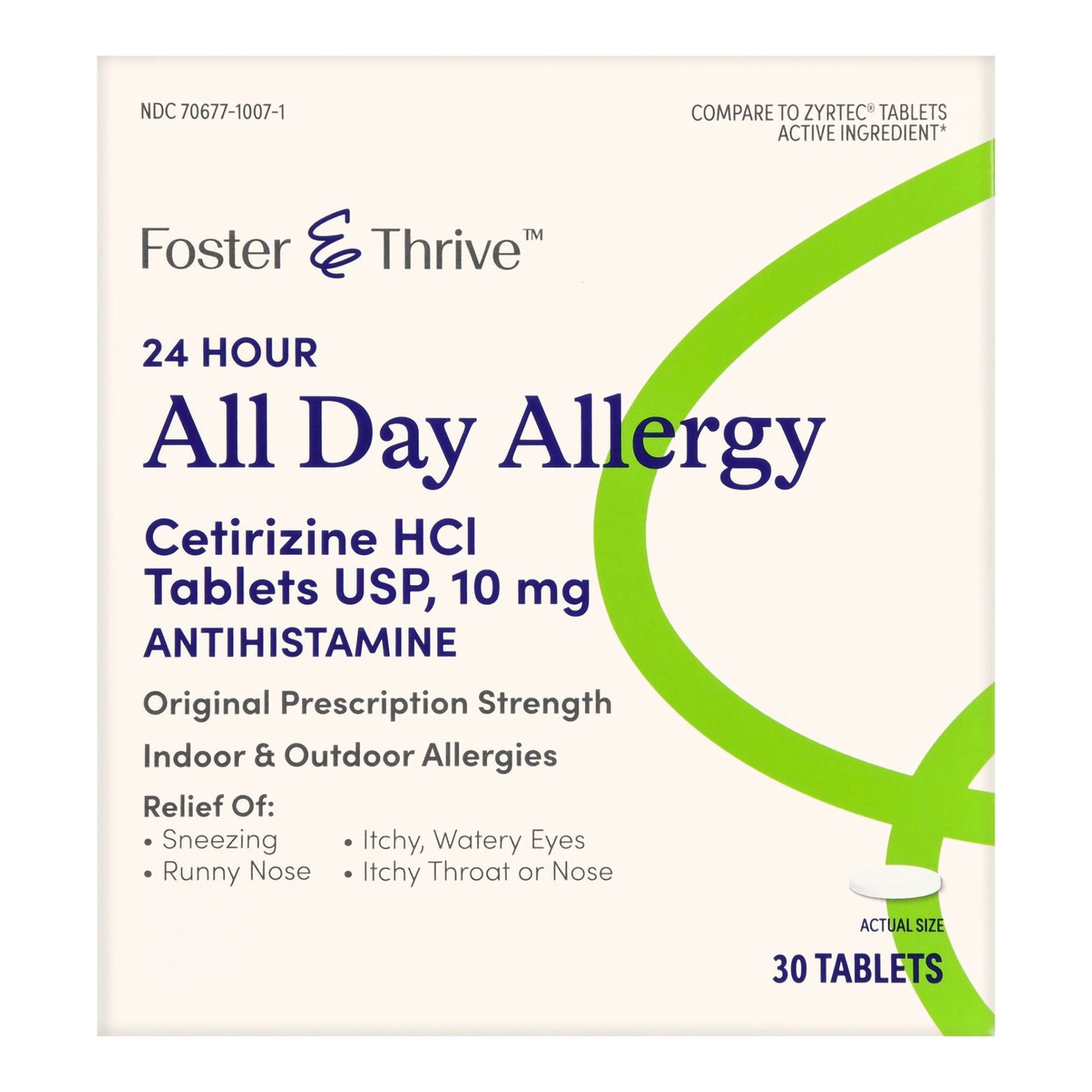 ALL DAY ALLERGY, TAB SM FT CETRIZINE 10MG (30/BT)