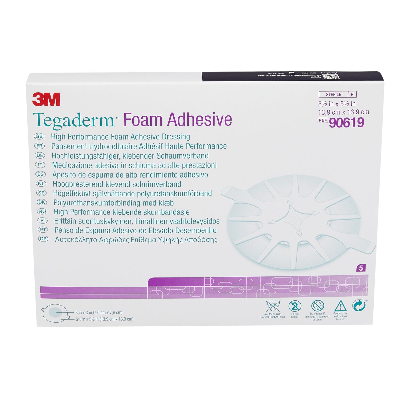 DRESSING, TEGADERM FM ADHSV HEEL 5.5X5.5" PAD 3X3" (5/BX 4BX