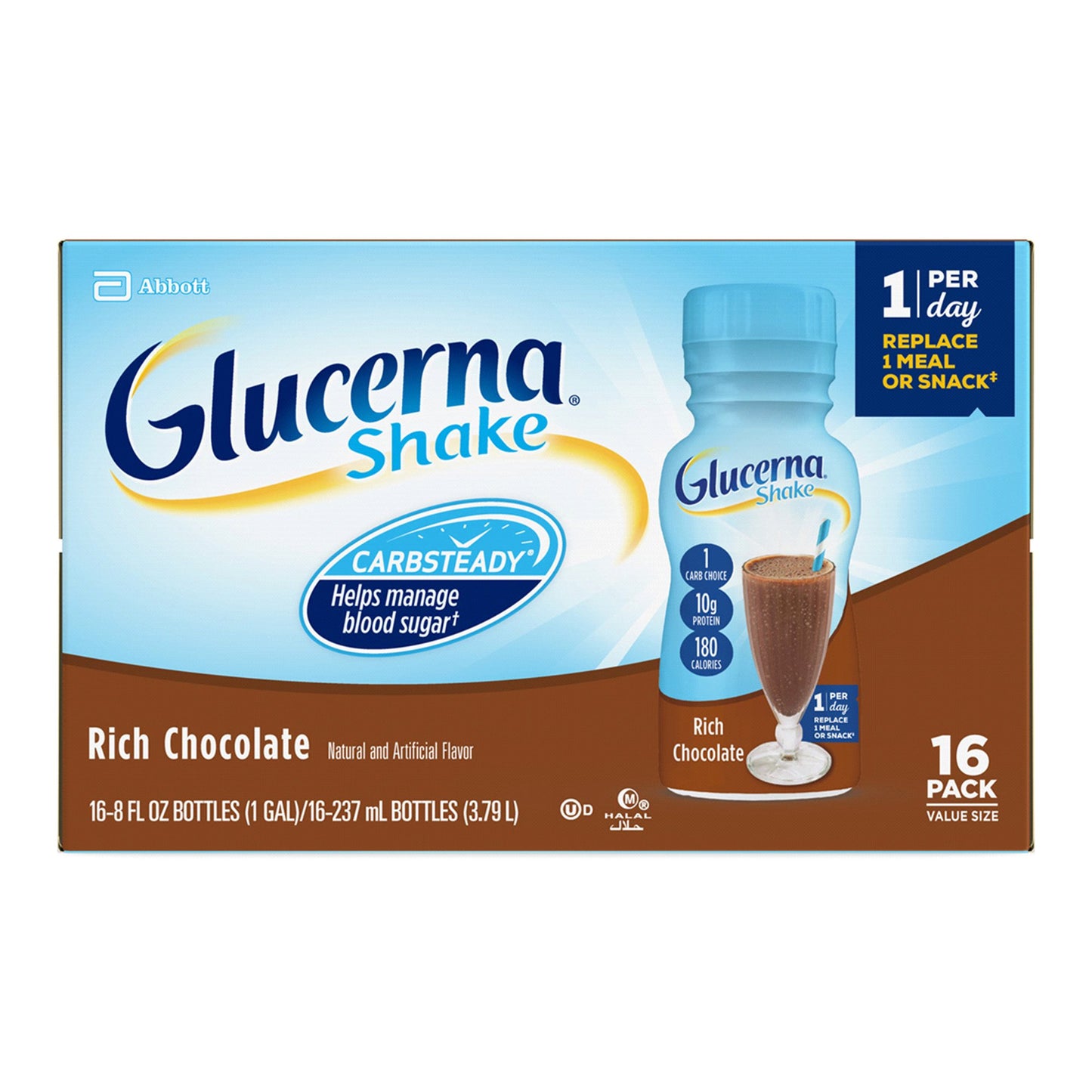 GLUCERNA SHAKE, RTD RICH CHOC 8OZ BTL (6/PK 4PK/CS