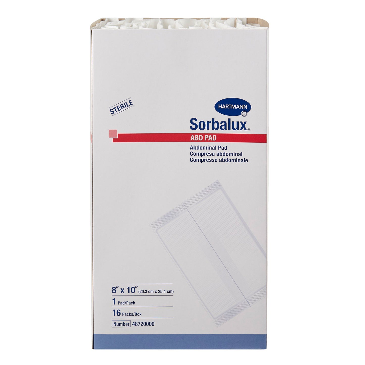 PAD, ABDN SORBALUX 8"X10" (16/BX 20BX/CS)