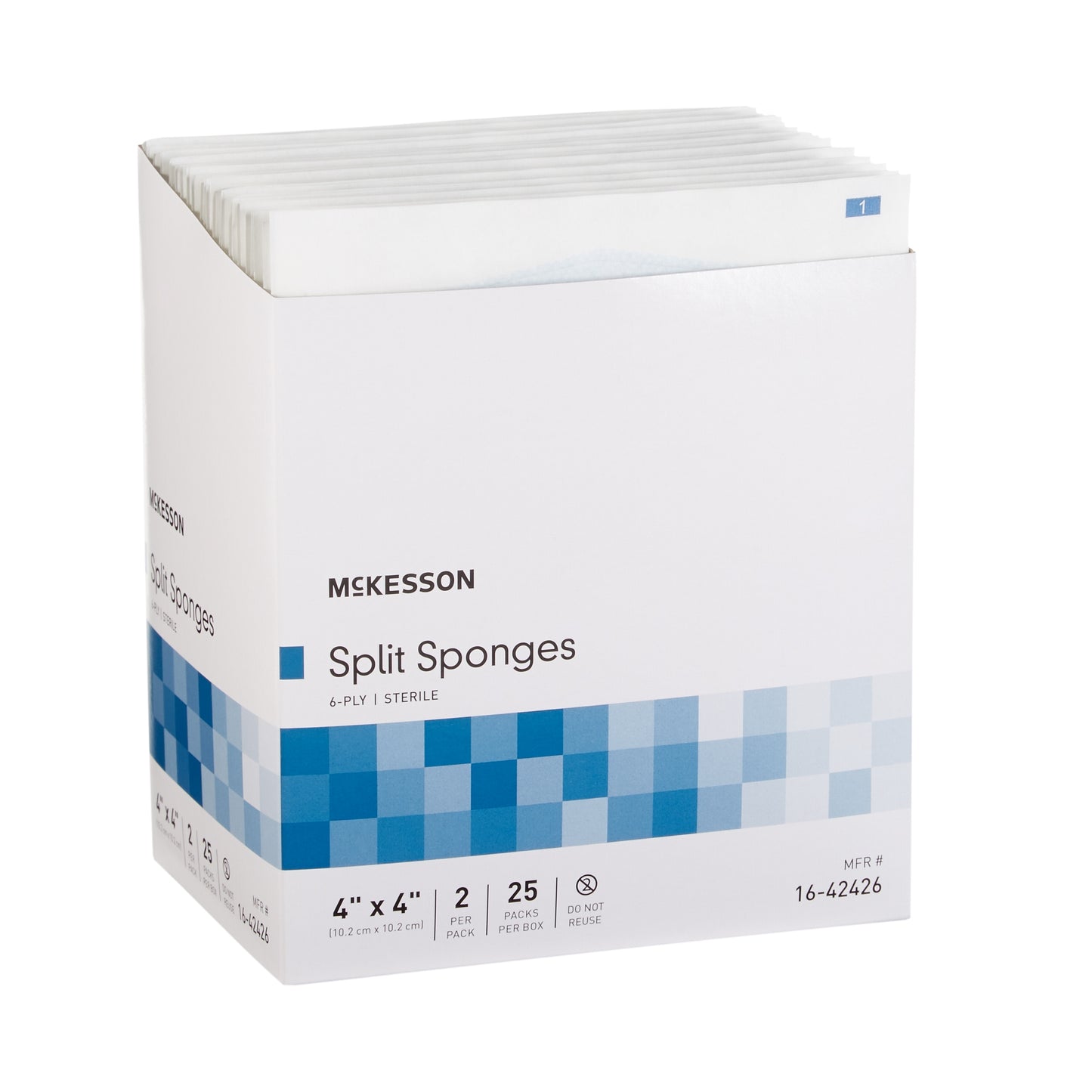 SPONGE, DRN 4"X4" 6PLY STR (2/PK 25PK/BX)