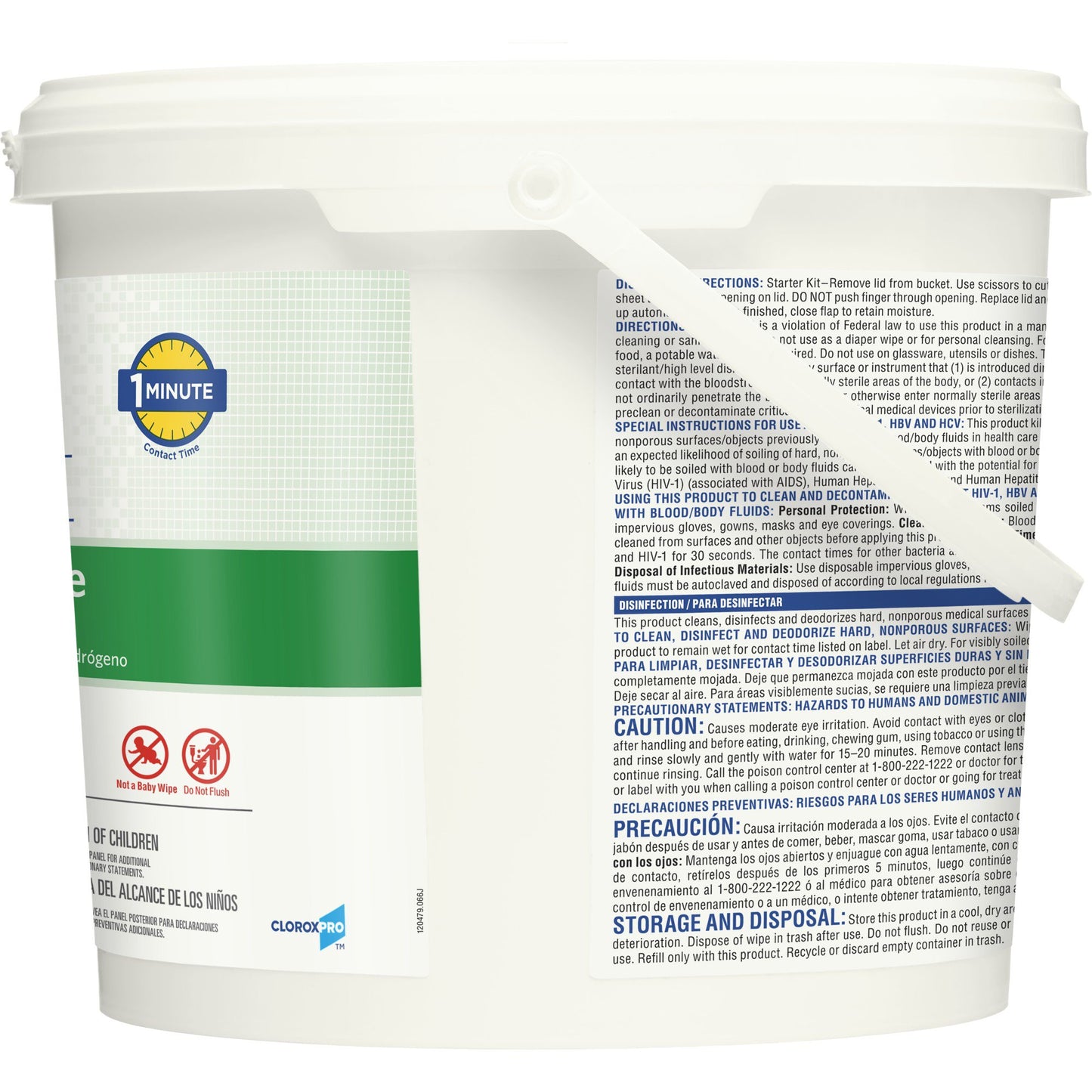 WIPE, WET CLOROX HYDROGEN PEROXIDE 12X11" (185/CT 2CT/CS)