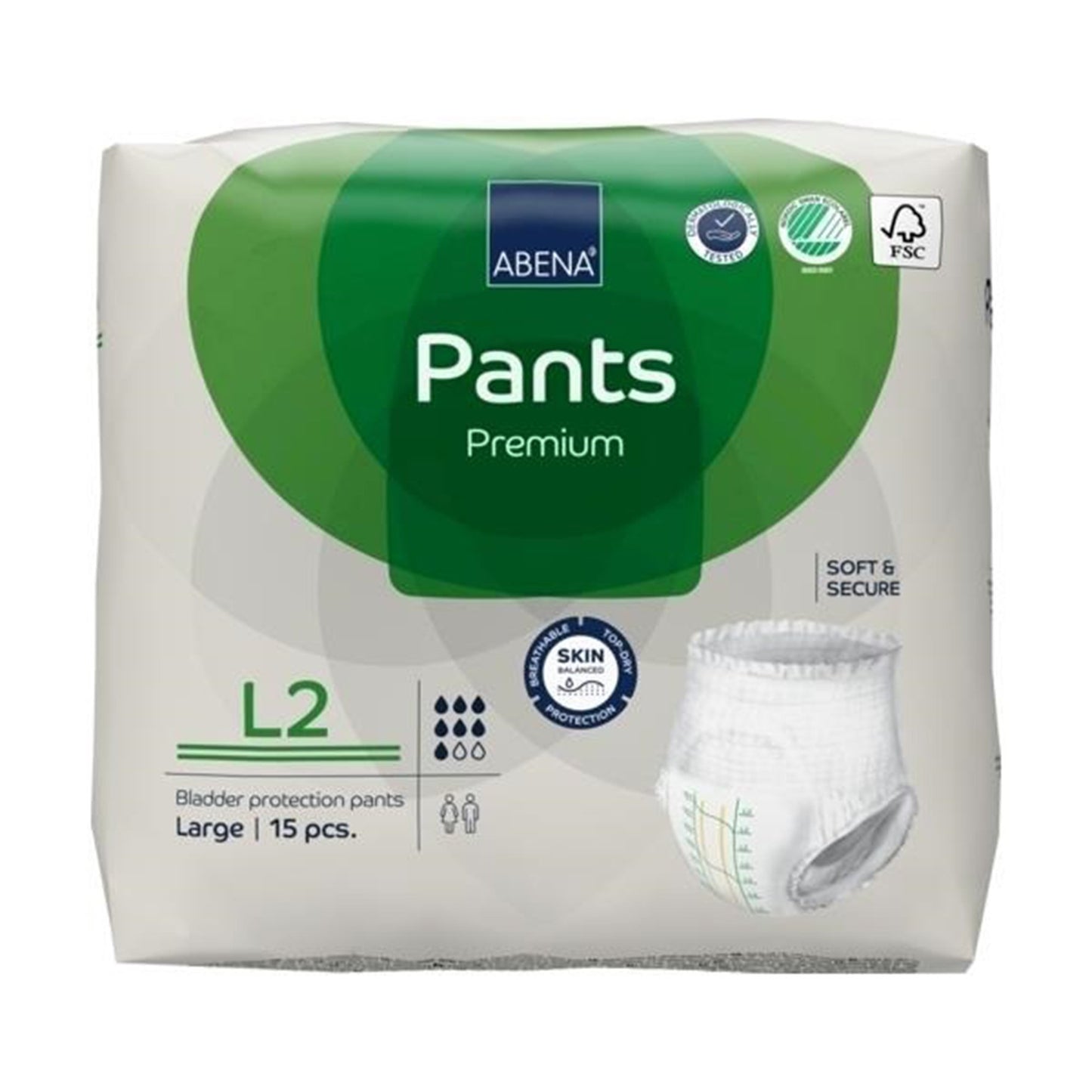 UNDERWEAR, INCONT ABENA PROT PREM L2 LG (15/PK 6PK/CS)