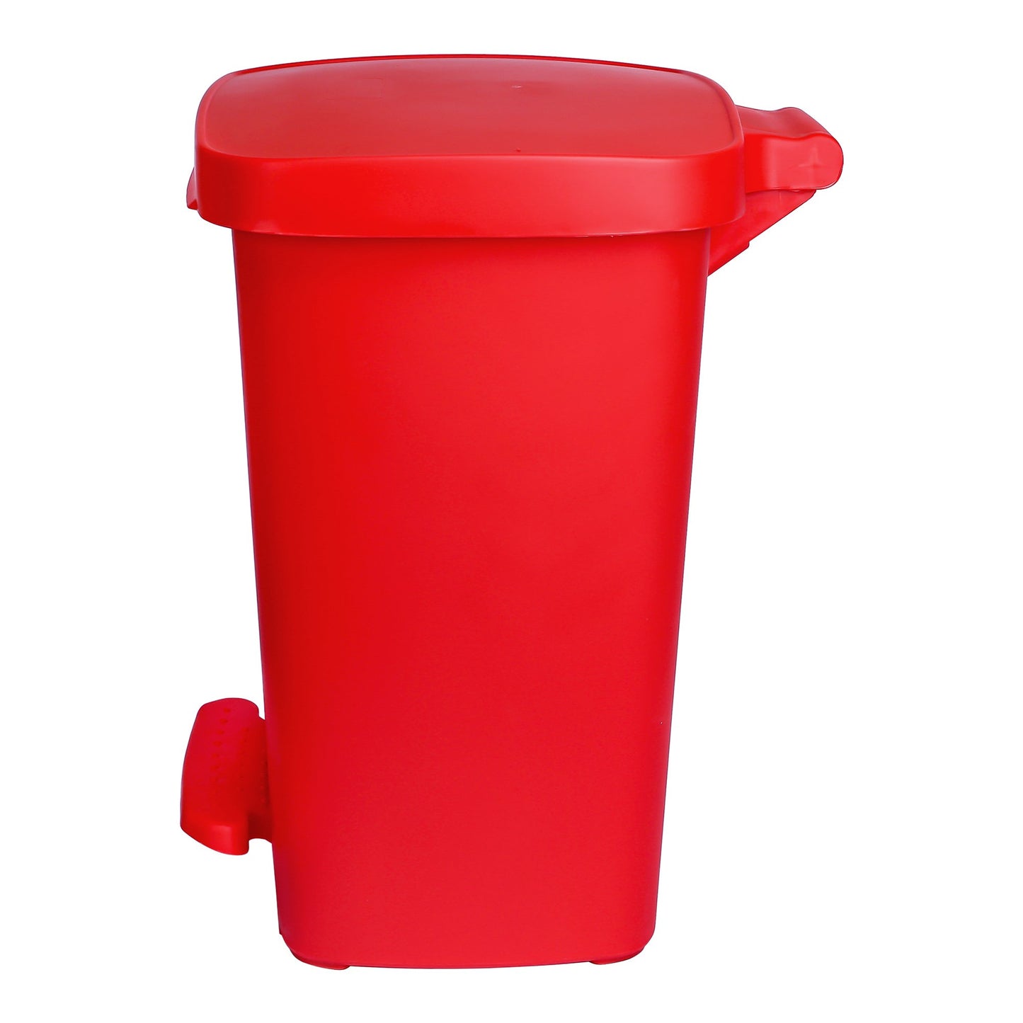 WASTECAN, STEP-ON RECTGL PLAS RED 32QT