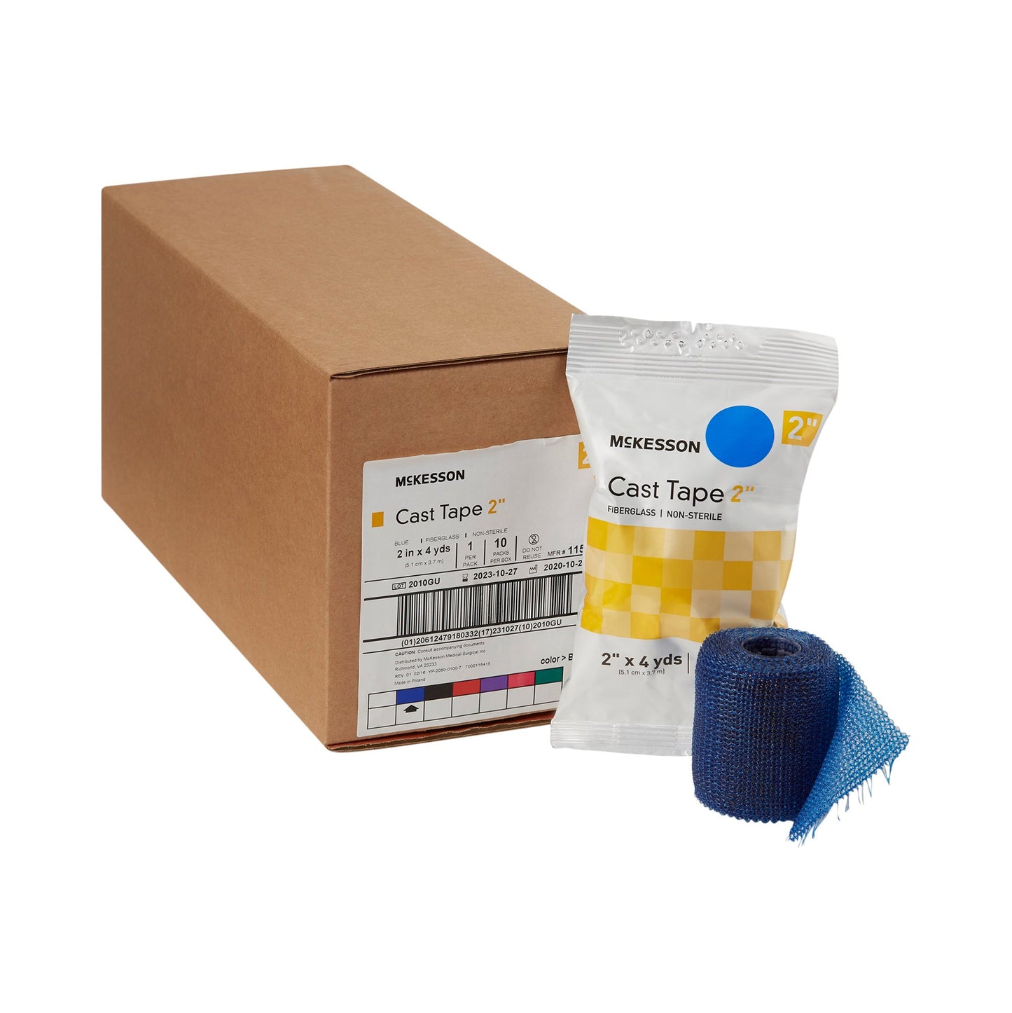 TAPE, CAST BLU LF 2"X4YDS (10RL/BX)