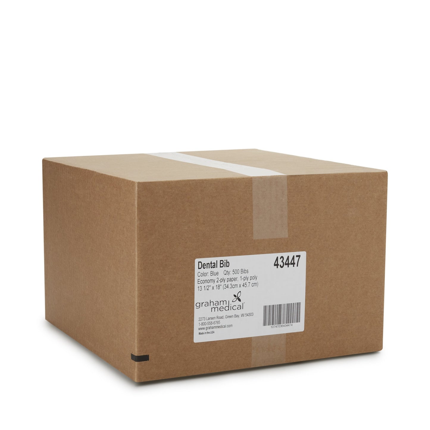 BIB, DENTAL TTP BLU 13.5X18" (500/CS)