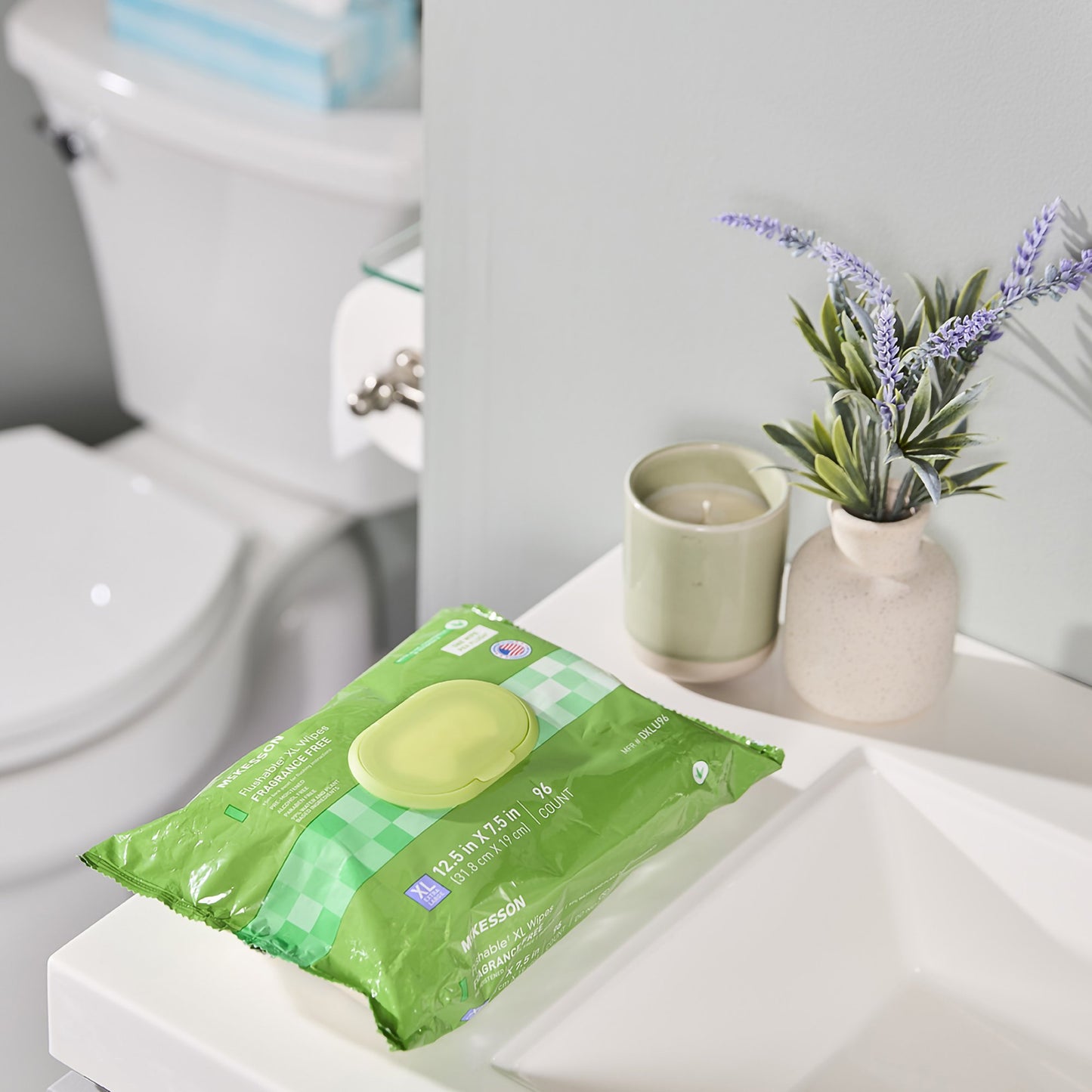 WIPE, WET FLUSHABLE XL UNSCNTDSFT PK W/LID (96/PK 6PK/CS)