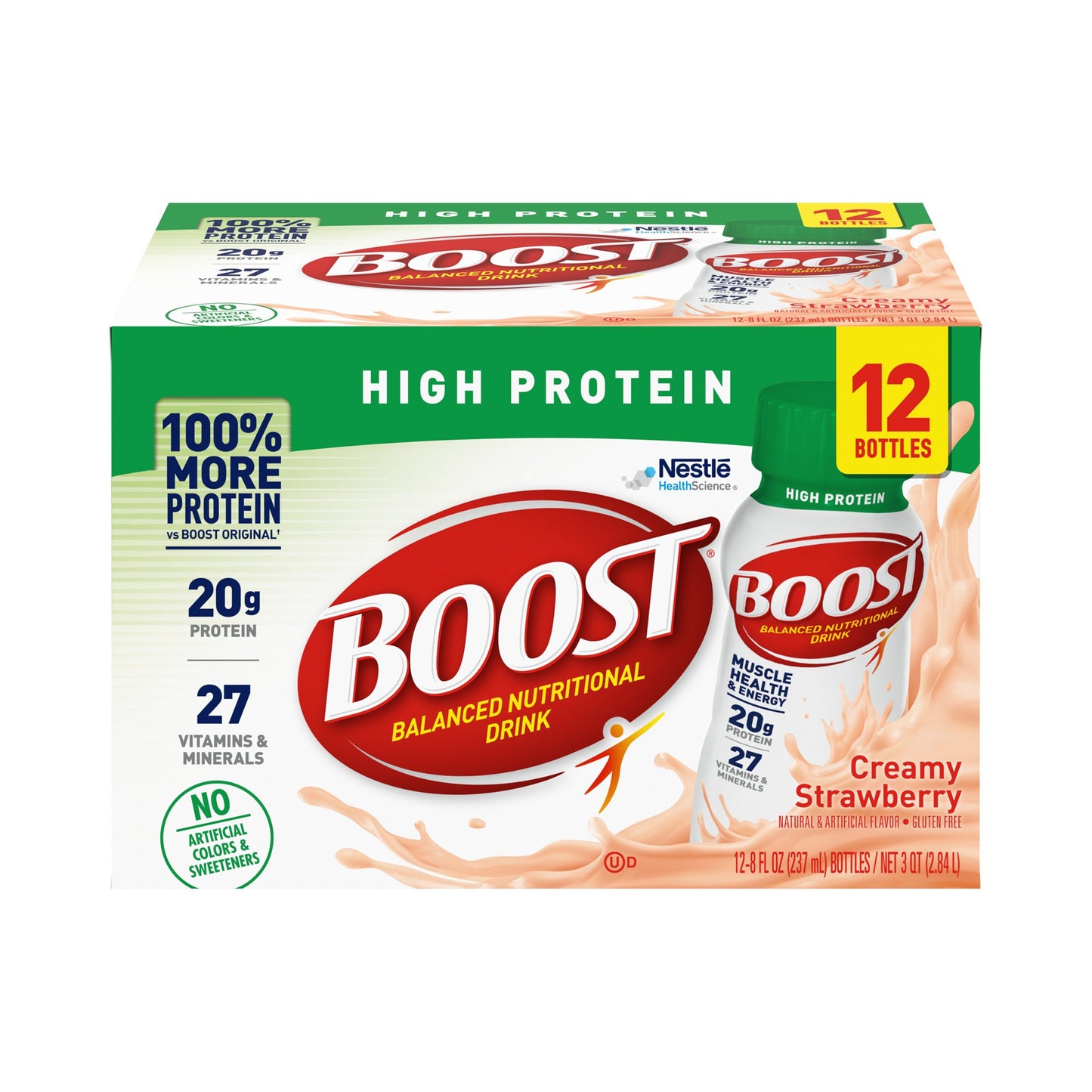 BOOST, HI PROTEIN CREAMY STRAWBERRY 8OZ (12/PK 2P/KCS)