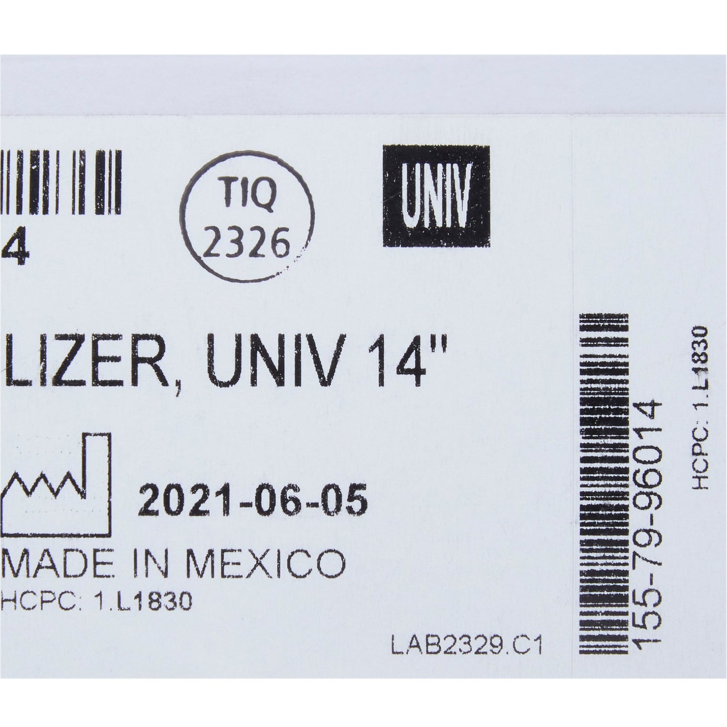KNEE IMMOBILIZER, UNIVERSAL 14"