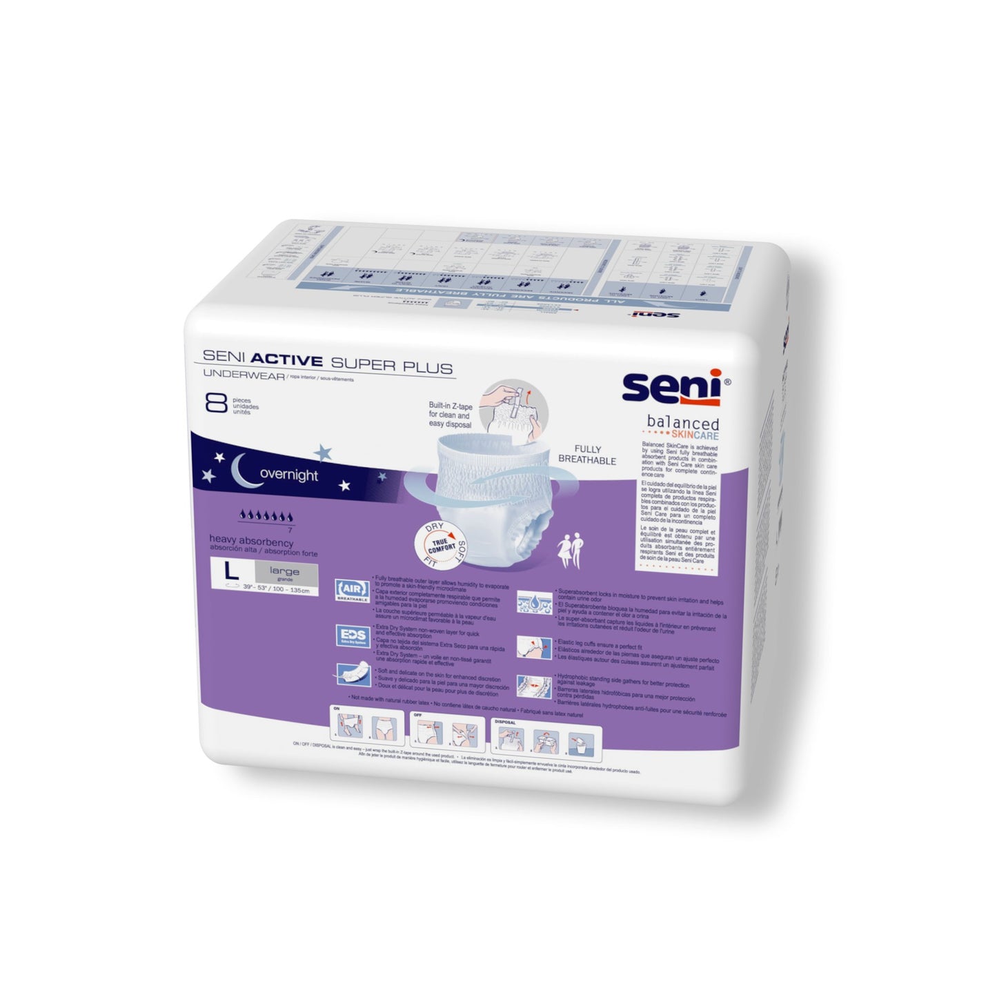UNDERWEAR, INCONT ACTIVE SUPER+ LG 39"-53" (8/PK 4PK/CS)