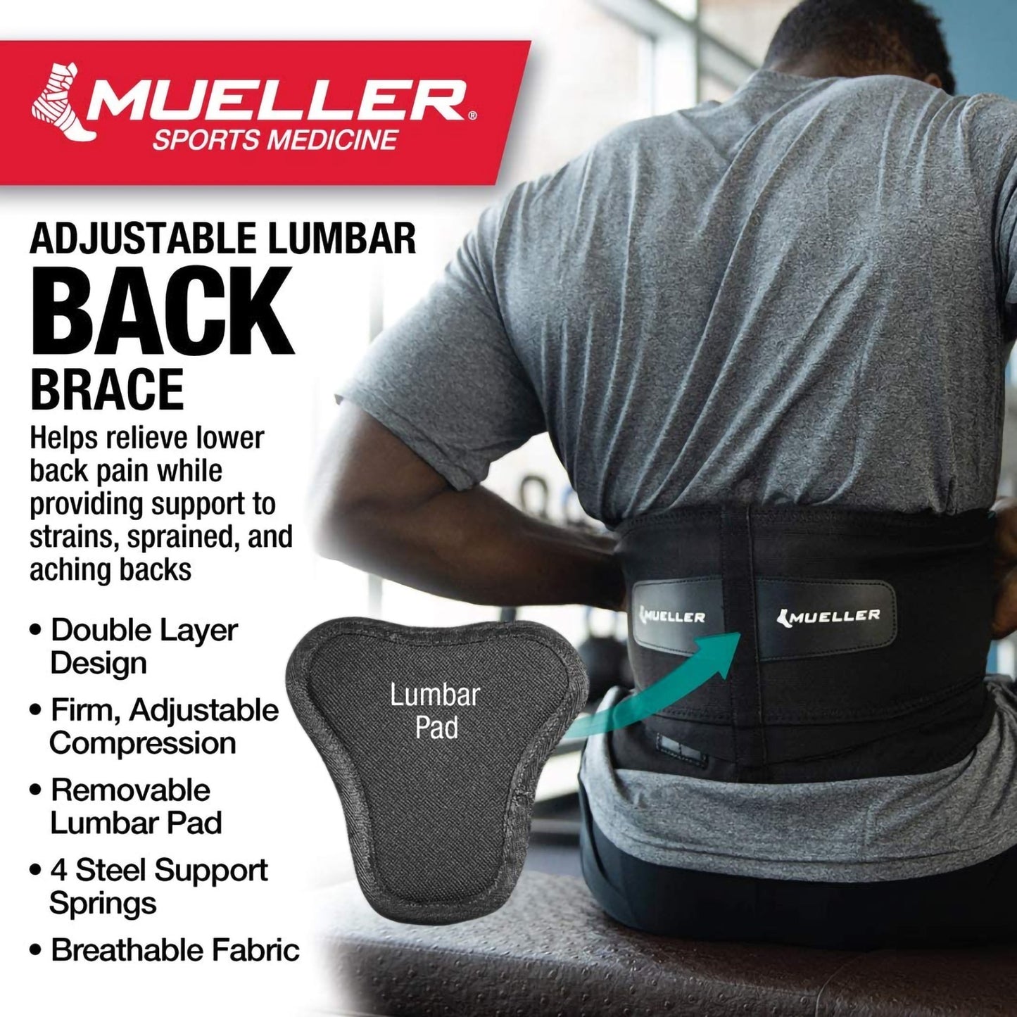 BACK BRACE, LUMBAR W/REMOVABLE
