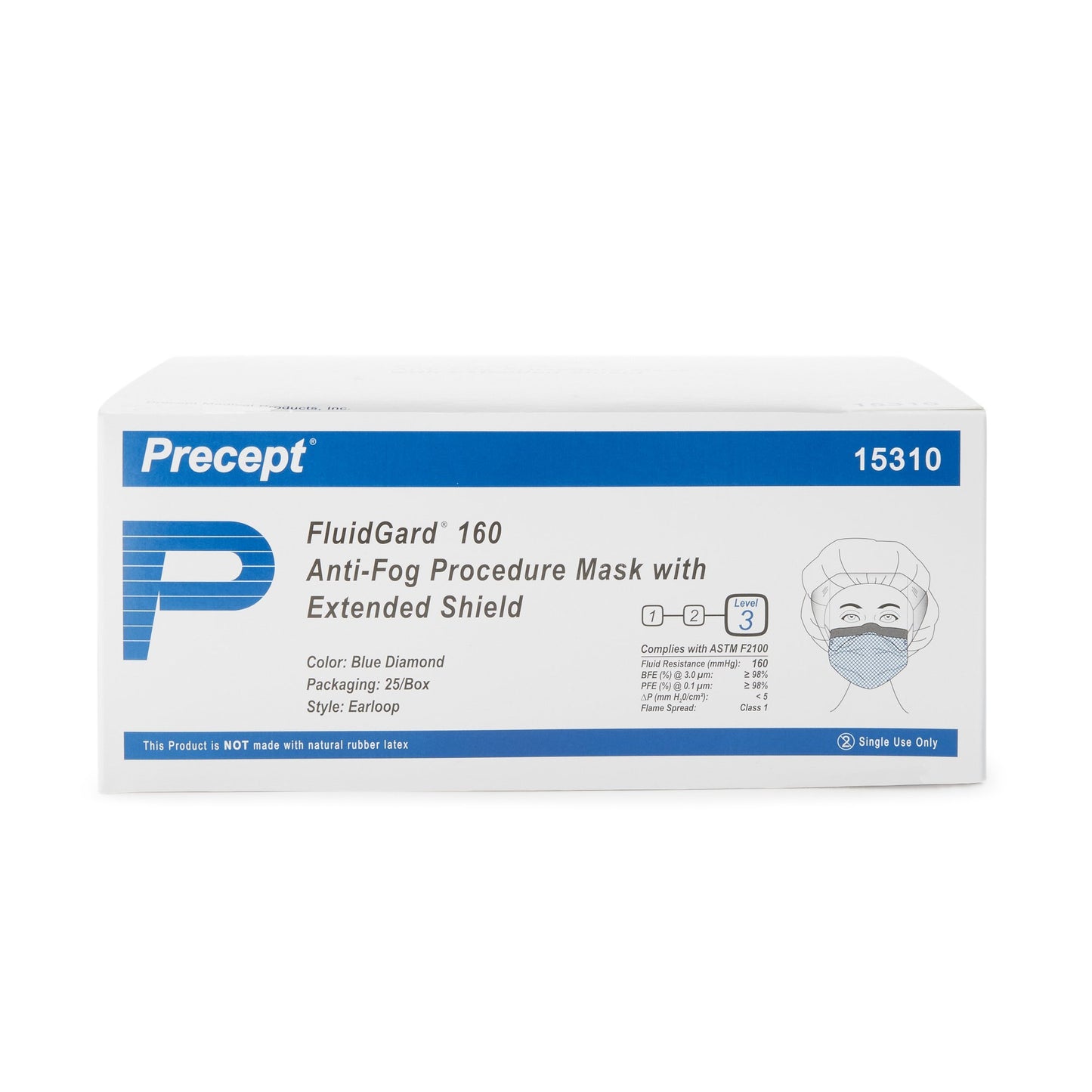 MASK, PROC W/EYESHLD LOOPS ASTM3 ANTIFOG (25/BX 4BX/CS)