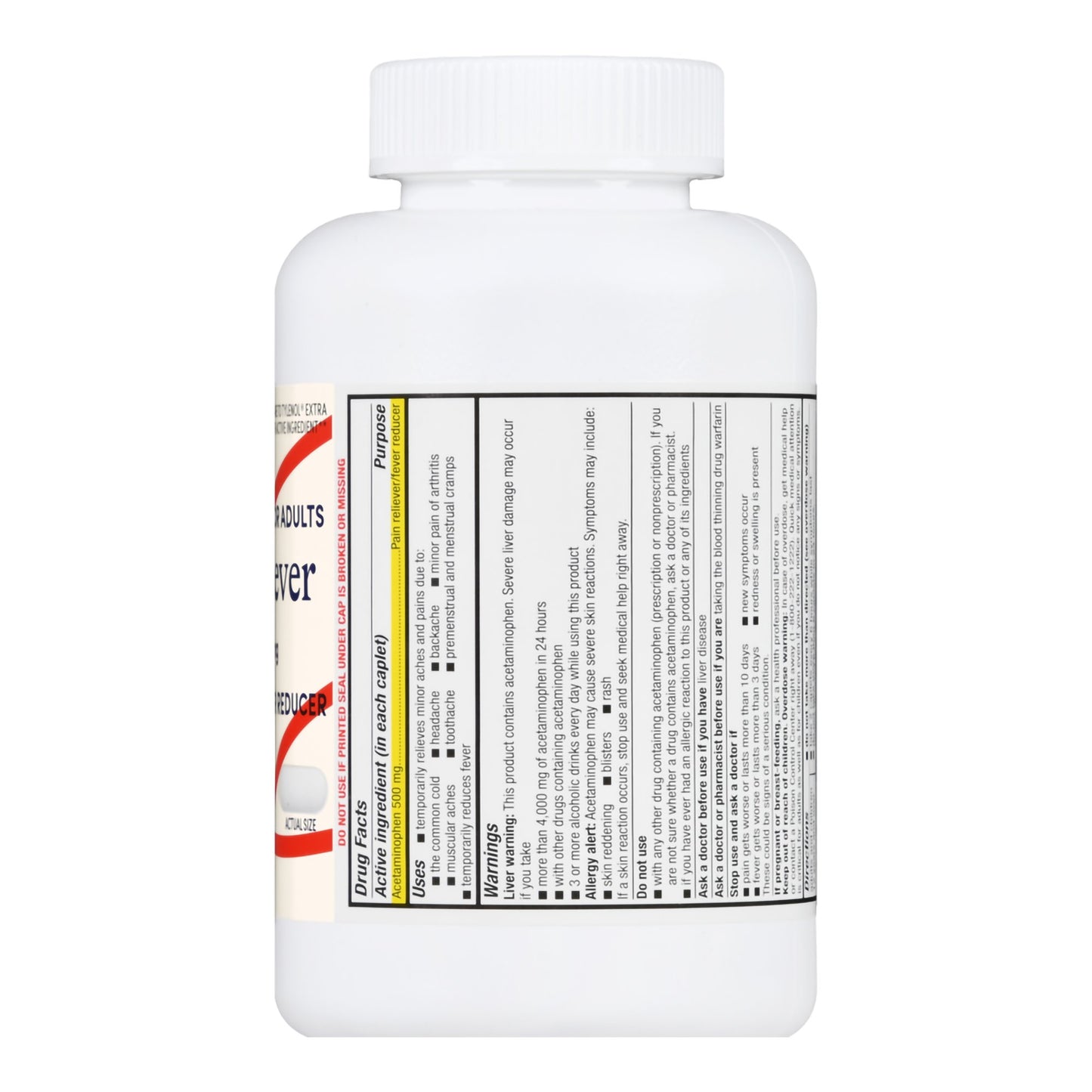 FT ACETAMINOPHEN, CAPL FT SM XS 500MG (500/BT)