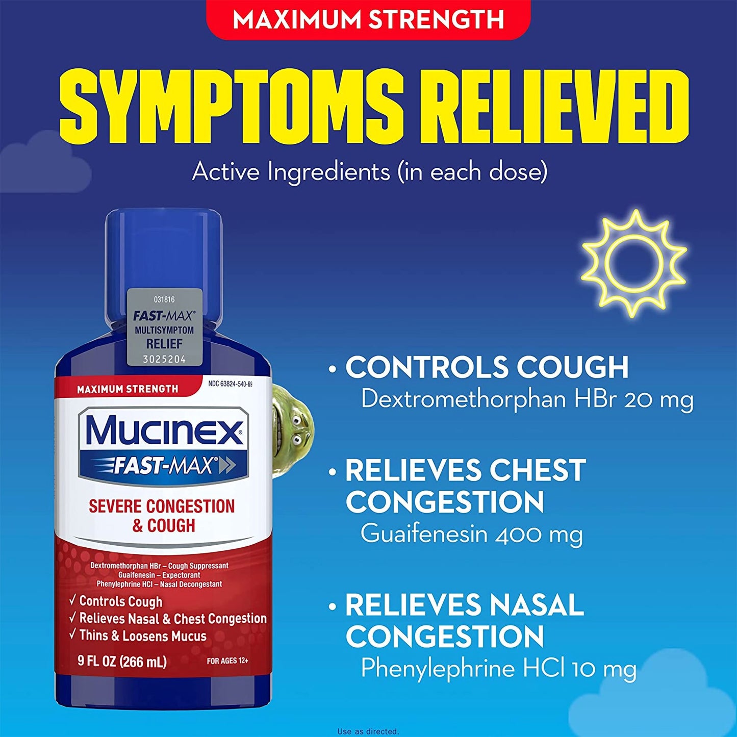 MUCINEX FAST MAX, LIQ SEVERE CGH&CLD 5-2.5MG/5ML 6OZ