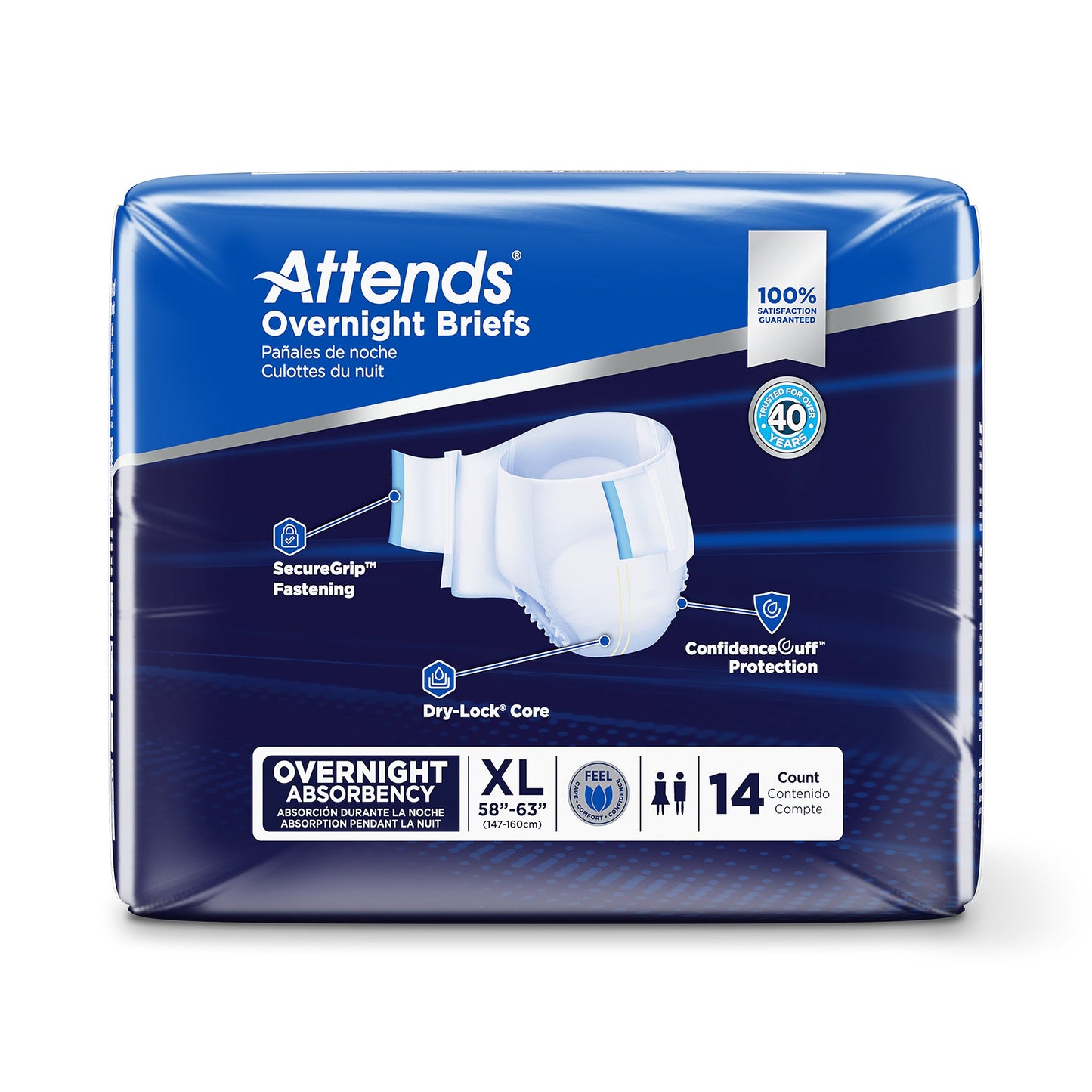 BRIEF, EXTENDED WEAR XLG (14/BG 4BG/CS)