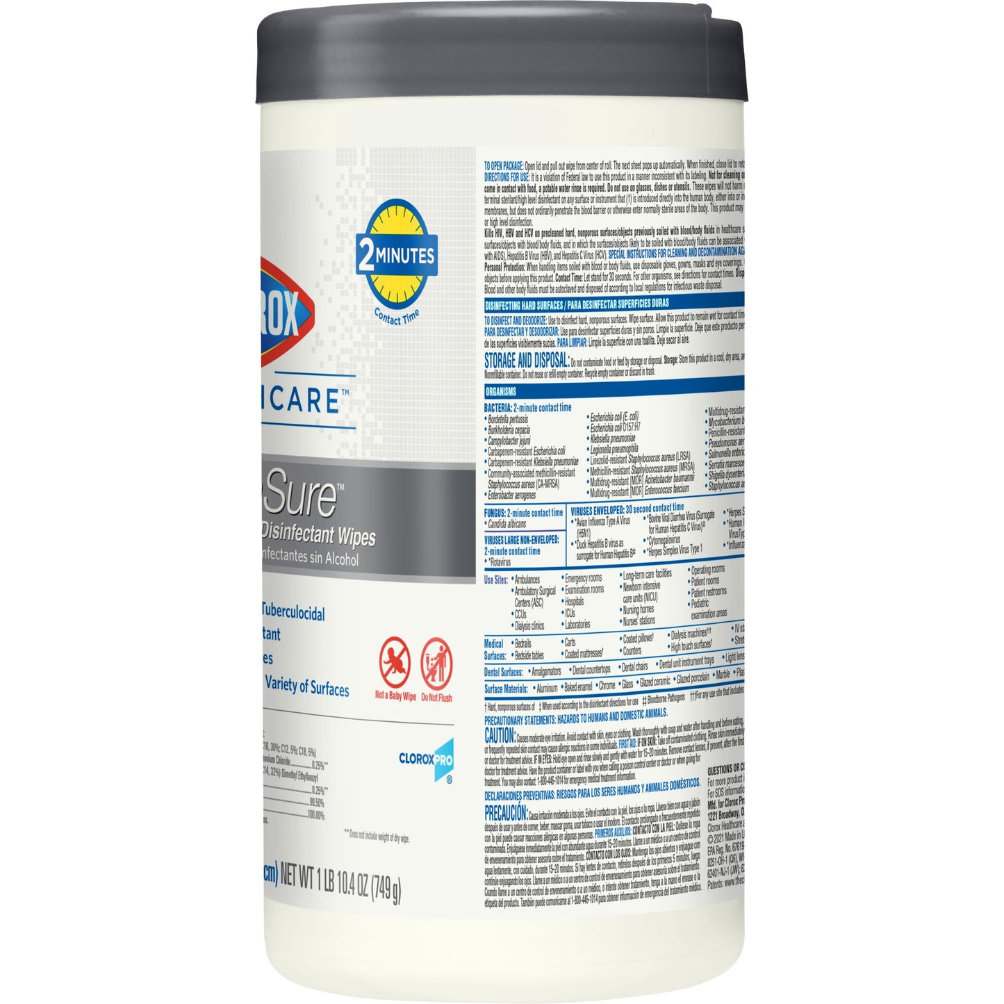 WIPE, DISINFECTANT VERSASURE ALCOHOL FREE (85/CT 6CT/CS)