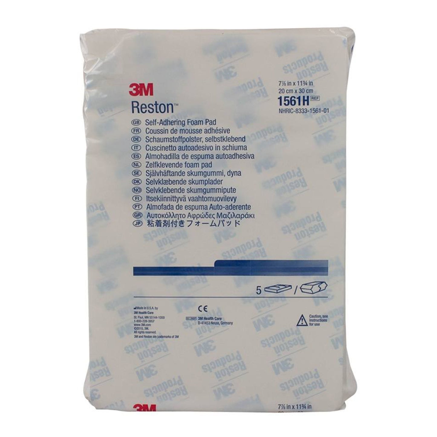 DRESSING, PAD FOAM RESTON 7.875"X11.5" (5/PK 5PK/CS)