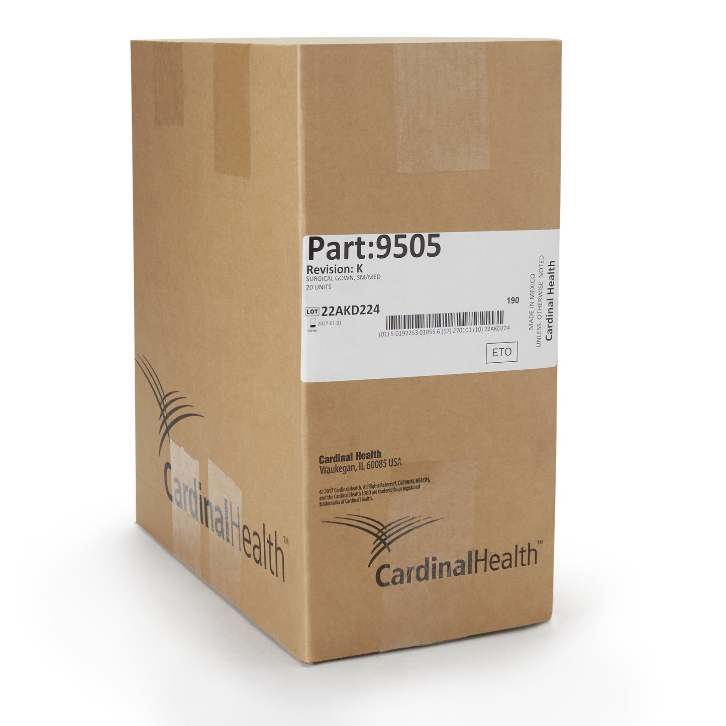 GOWN, SURG UNREINF A9505 SM (20/CS)