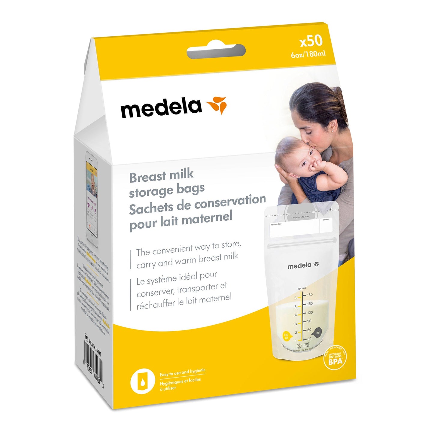 BAG, STORAGE BREAST MILK PRE-SEALED 6OZ (50/PK 12PK/CS)