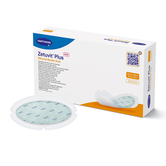 DRESSING, WND SAP BRDR OVAL W/SIL ADH 4.7"X9" (10/BX)