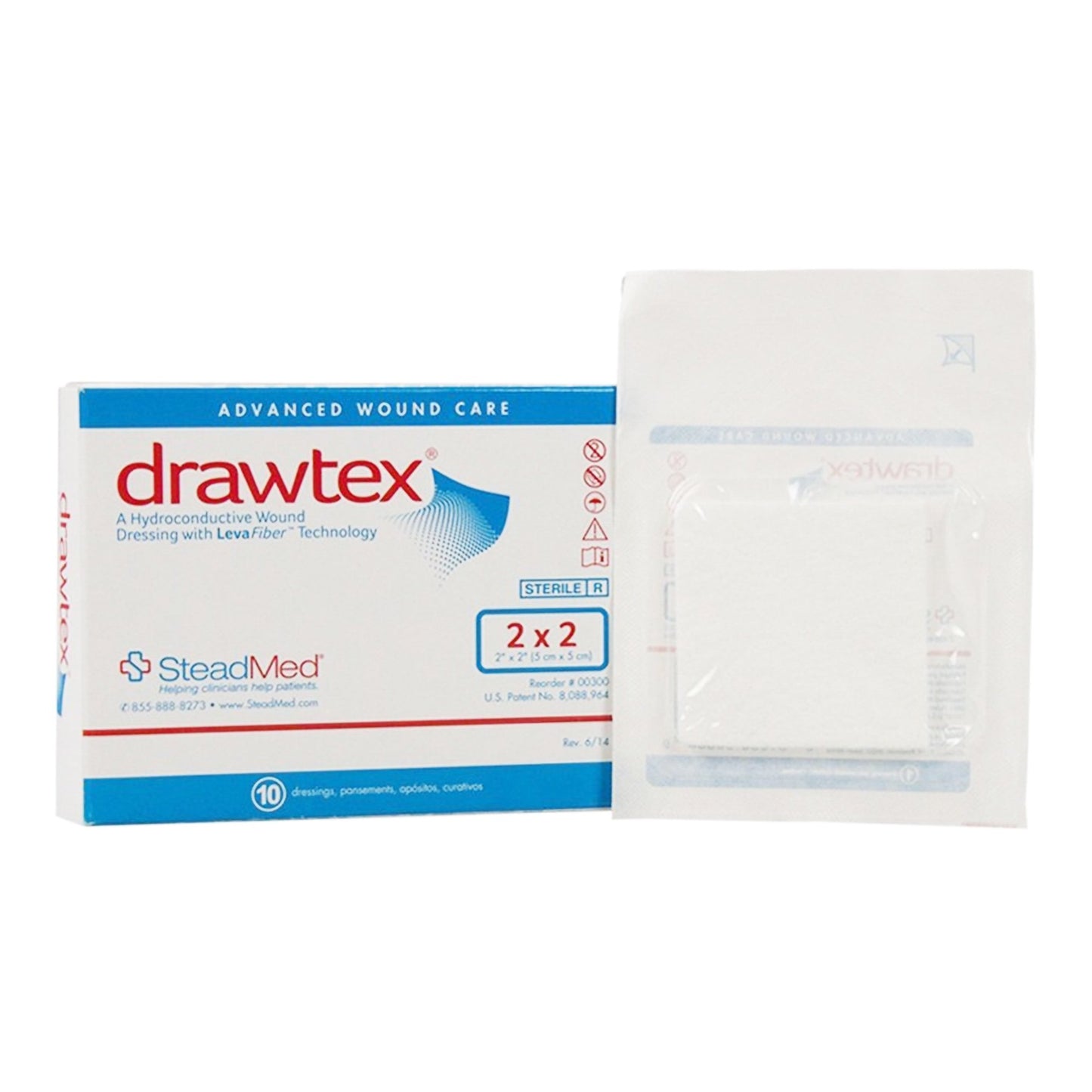 DRESSING, WND W/LEVA FIBER 2X2(10/BX) SWISAM