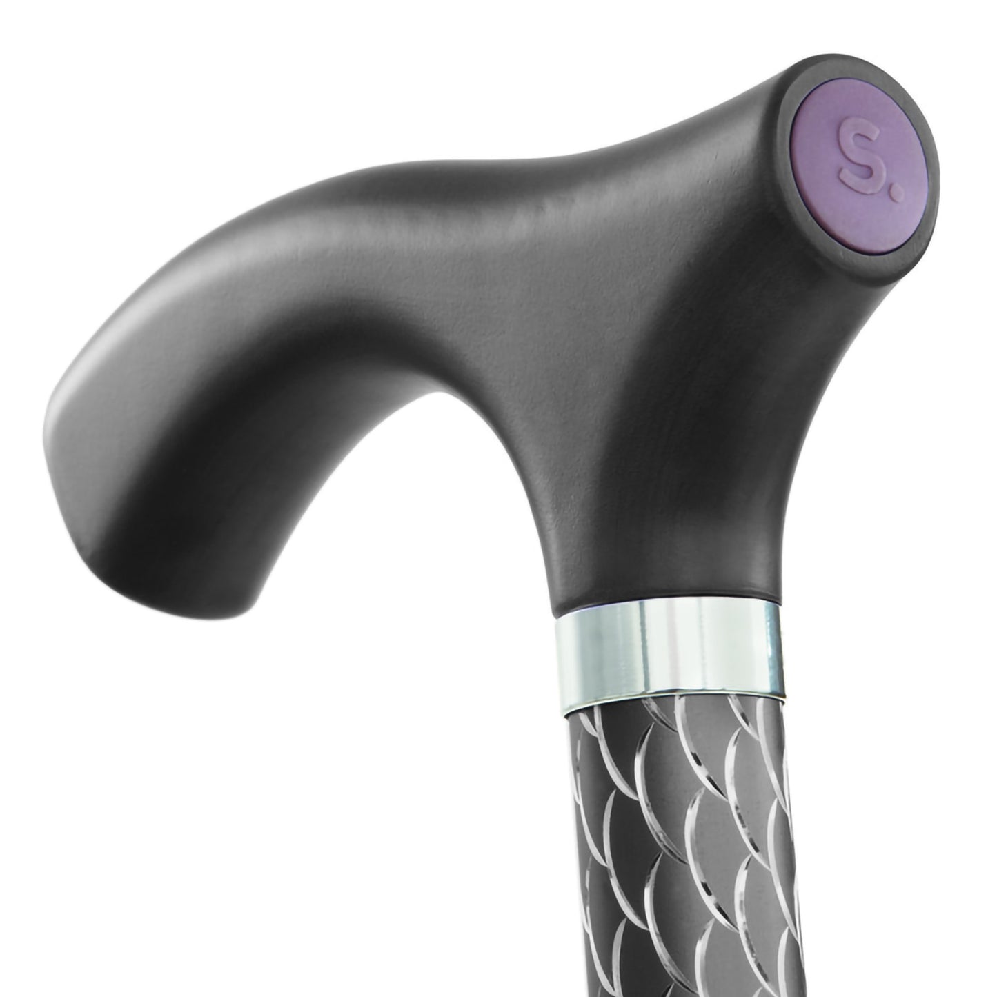 CANE, FOLDING WALKING STICK SWITCH STICKS ENGRAVED GRAPHITE