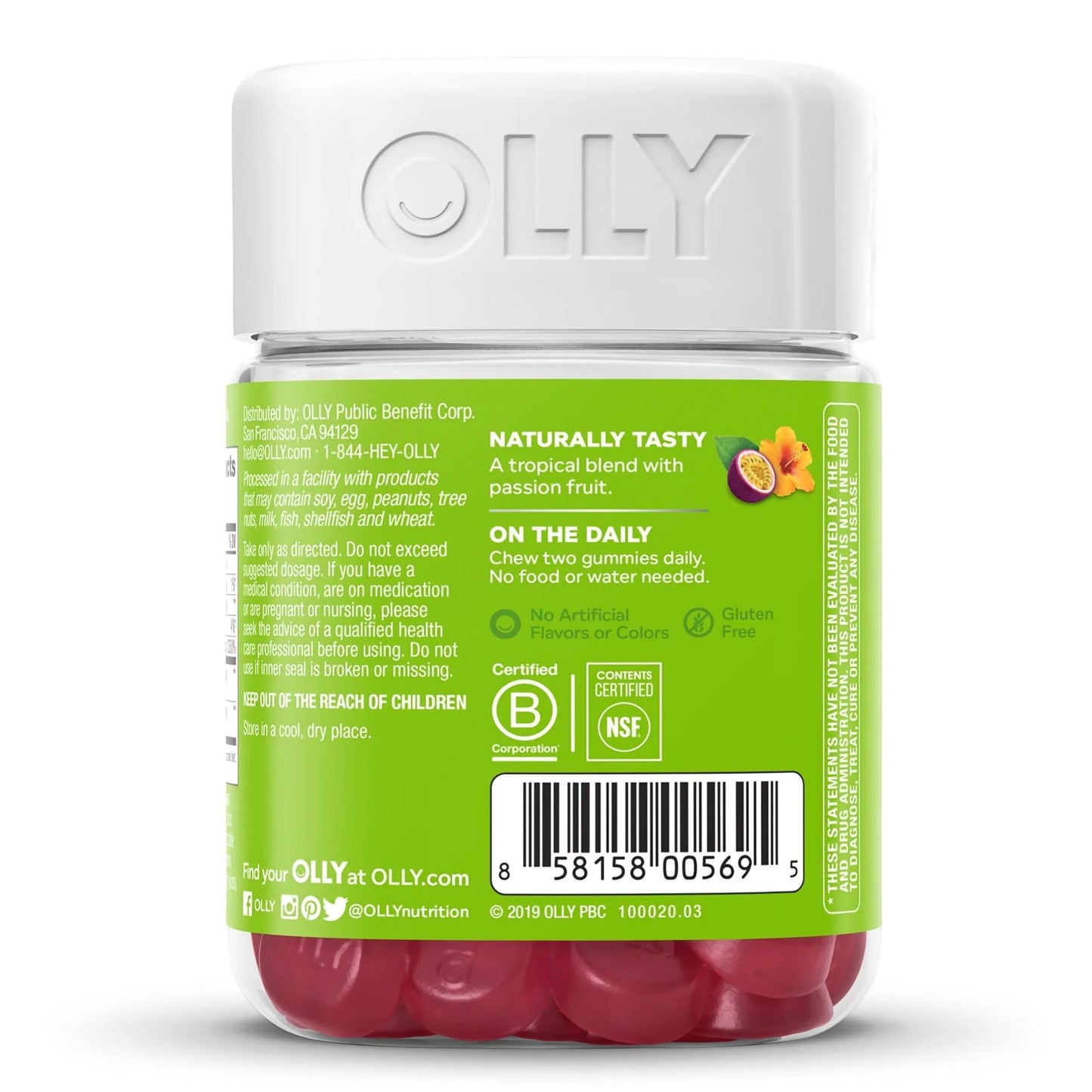 OLLY, GUMMY DAILY ENERGY TROPICAL PASSION (60/BT)