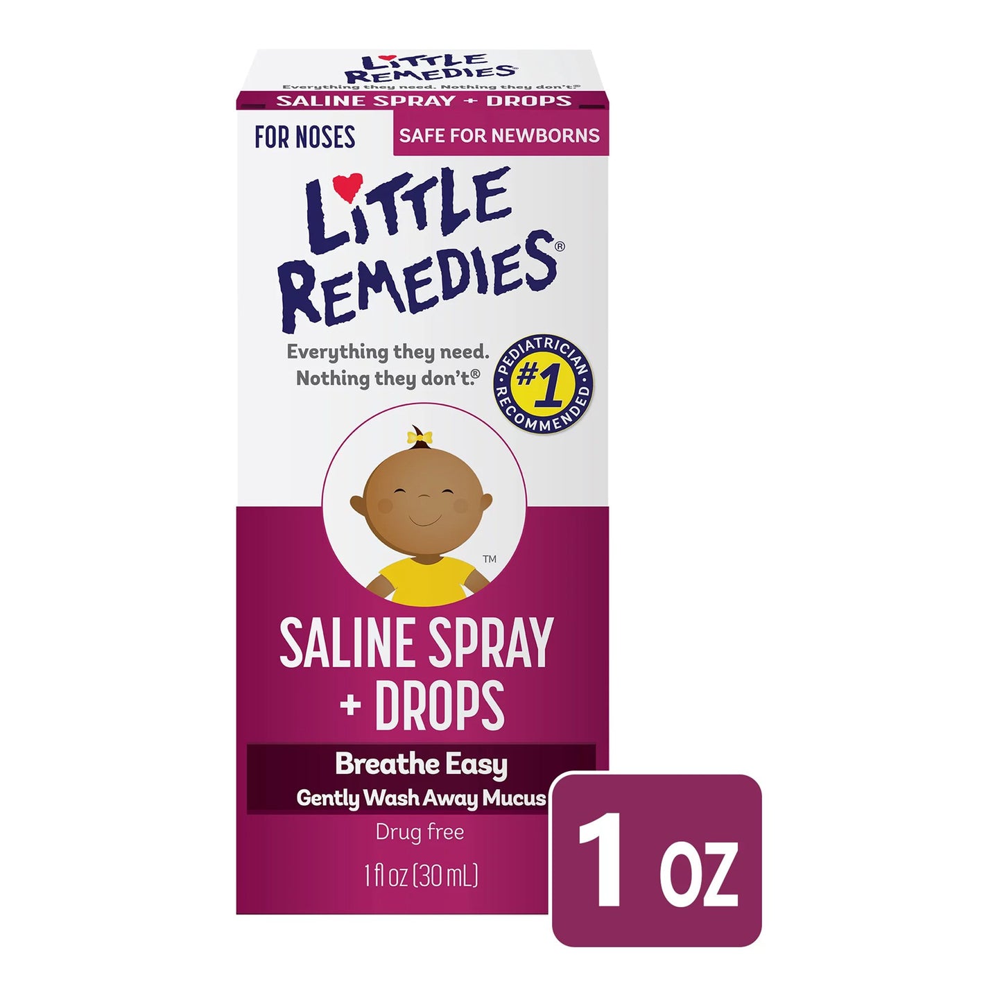 LITTLE REMEDIES SALINE, SPR/DRP 0.65% 1OZ