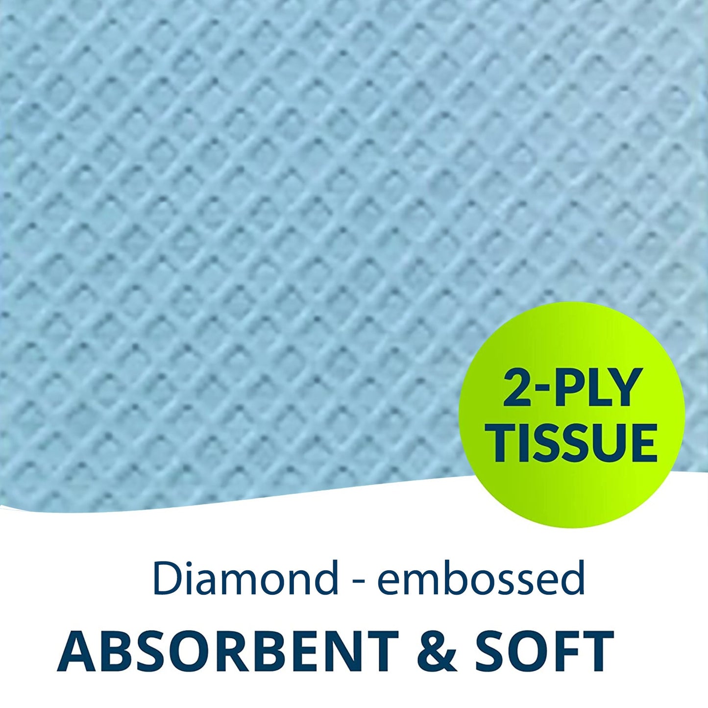 TOWEL, PROF 2PLY POLY BLU 13X18 (500/CS)