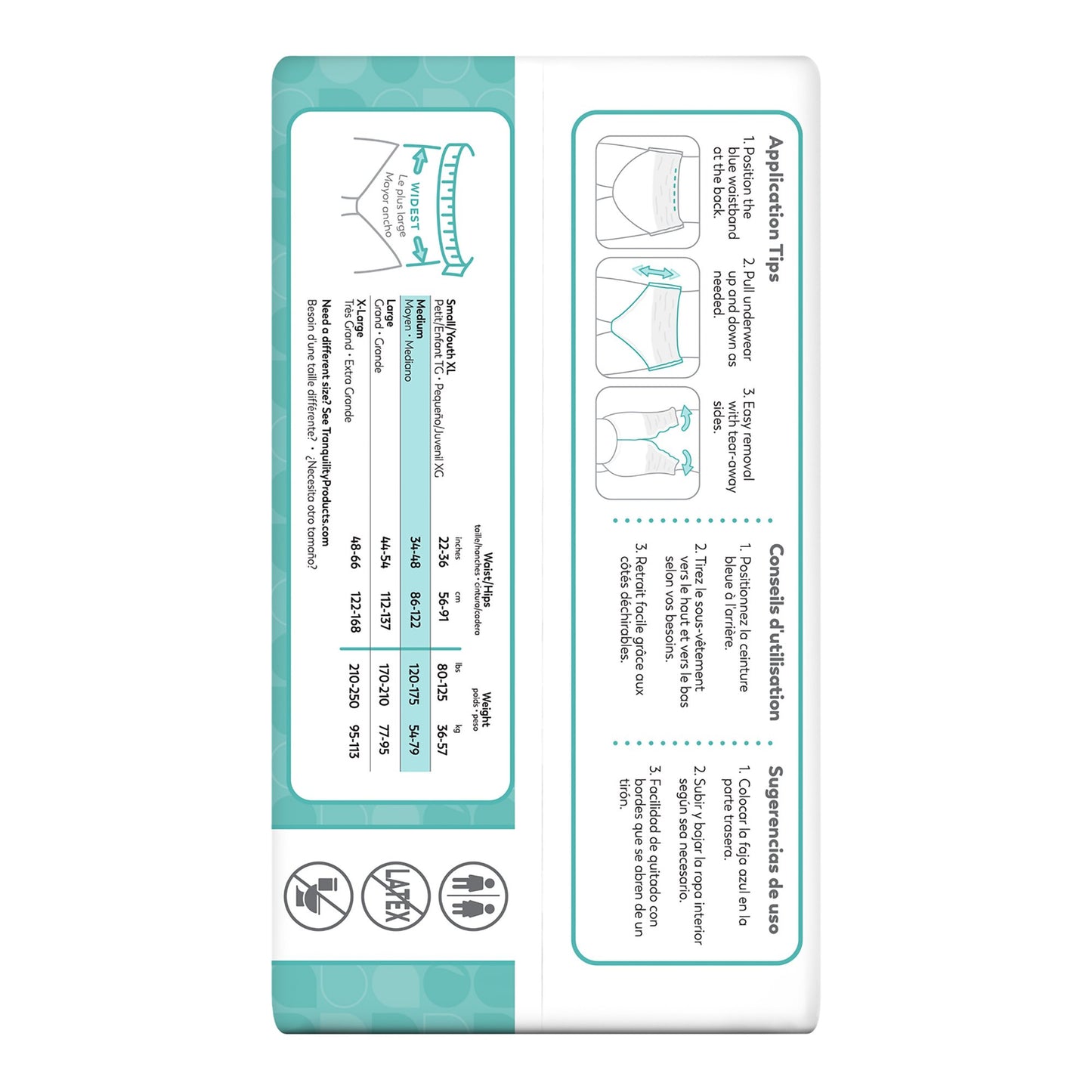 UNDERWEAR, ABSRB TRANQUILITY ESSENT DISP MED (25/BG 4BG/CS)