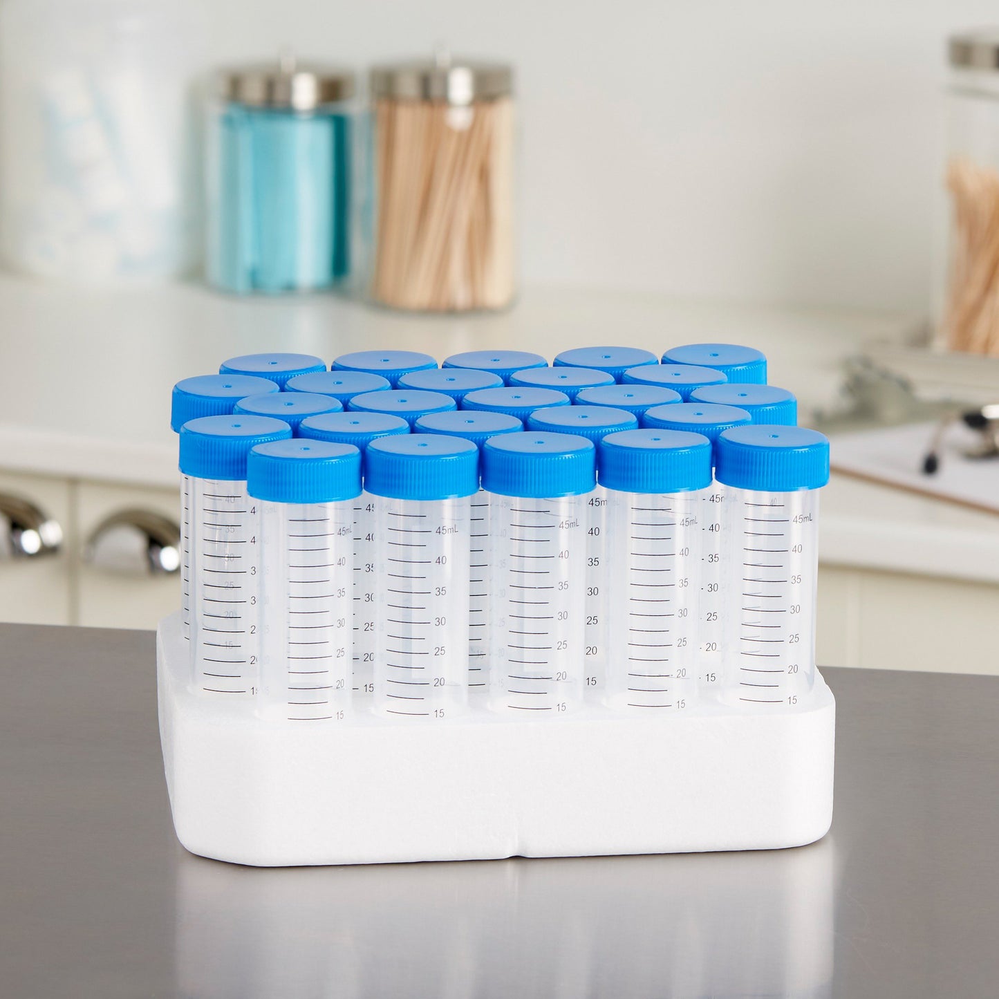 TUBE, CENTRIFUGE PP RACKED STRBLU 50ML (25/PK 20 PK/CS)