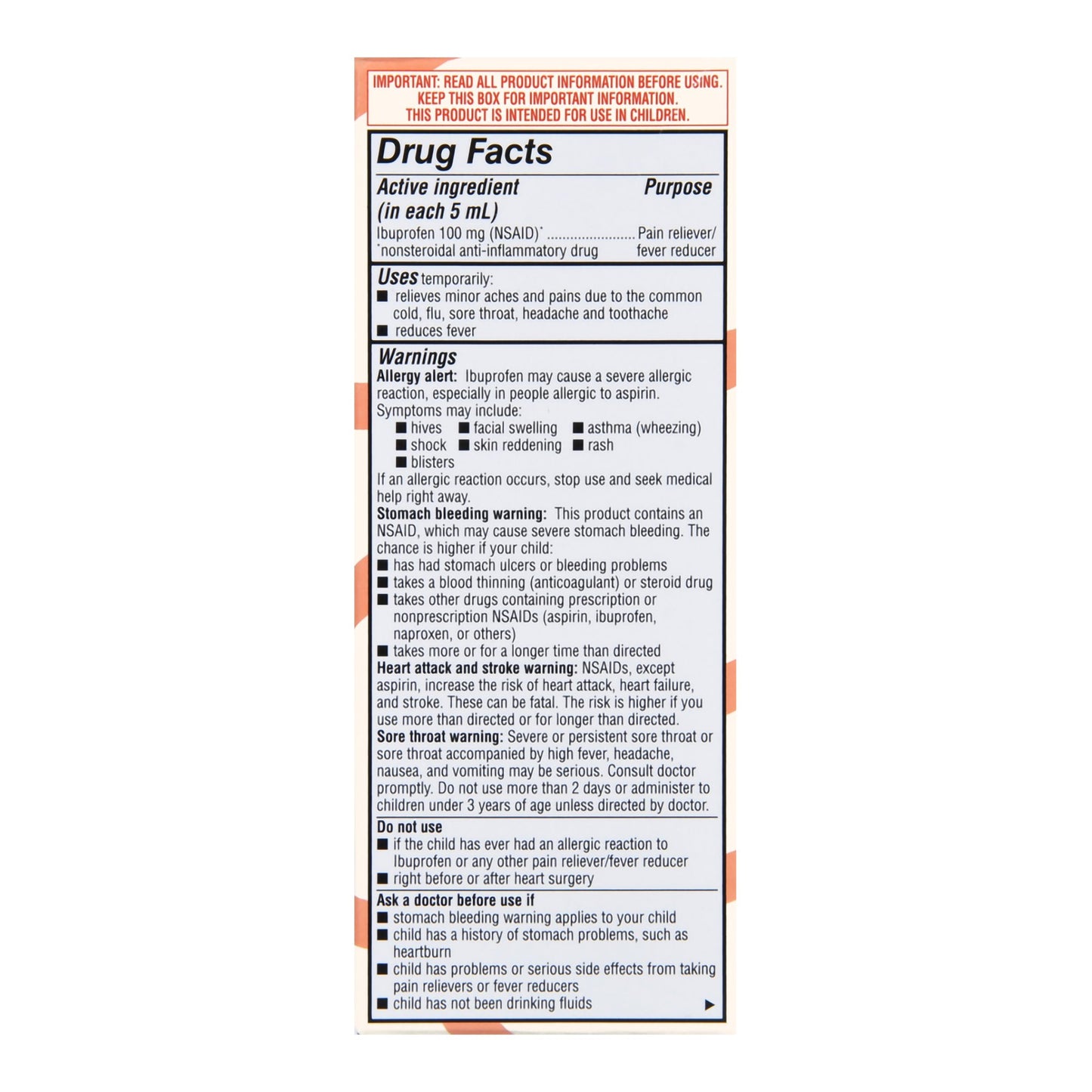 IBUPROFEN, SUSPN ORAL FT CHLD BUBBLE GUM 100MG 4OZ