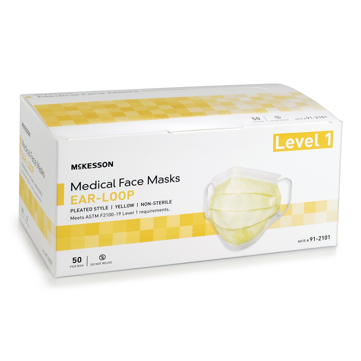 MASK, PROC LOOPS ASTM1 YLW (50/BX 10BX/CS)