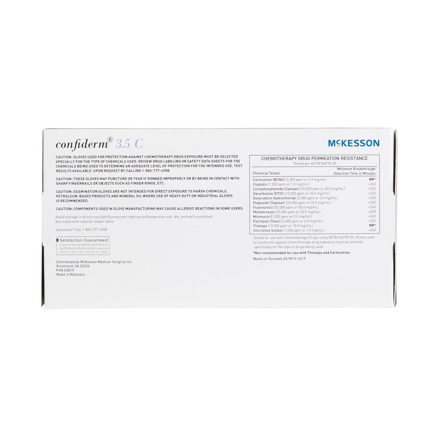 GLOVE, EXAM NTRL LG N/S CHEMO 3.5C (200/BX 10BX/CS)