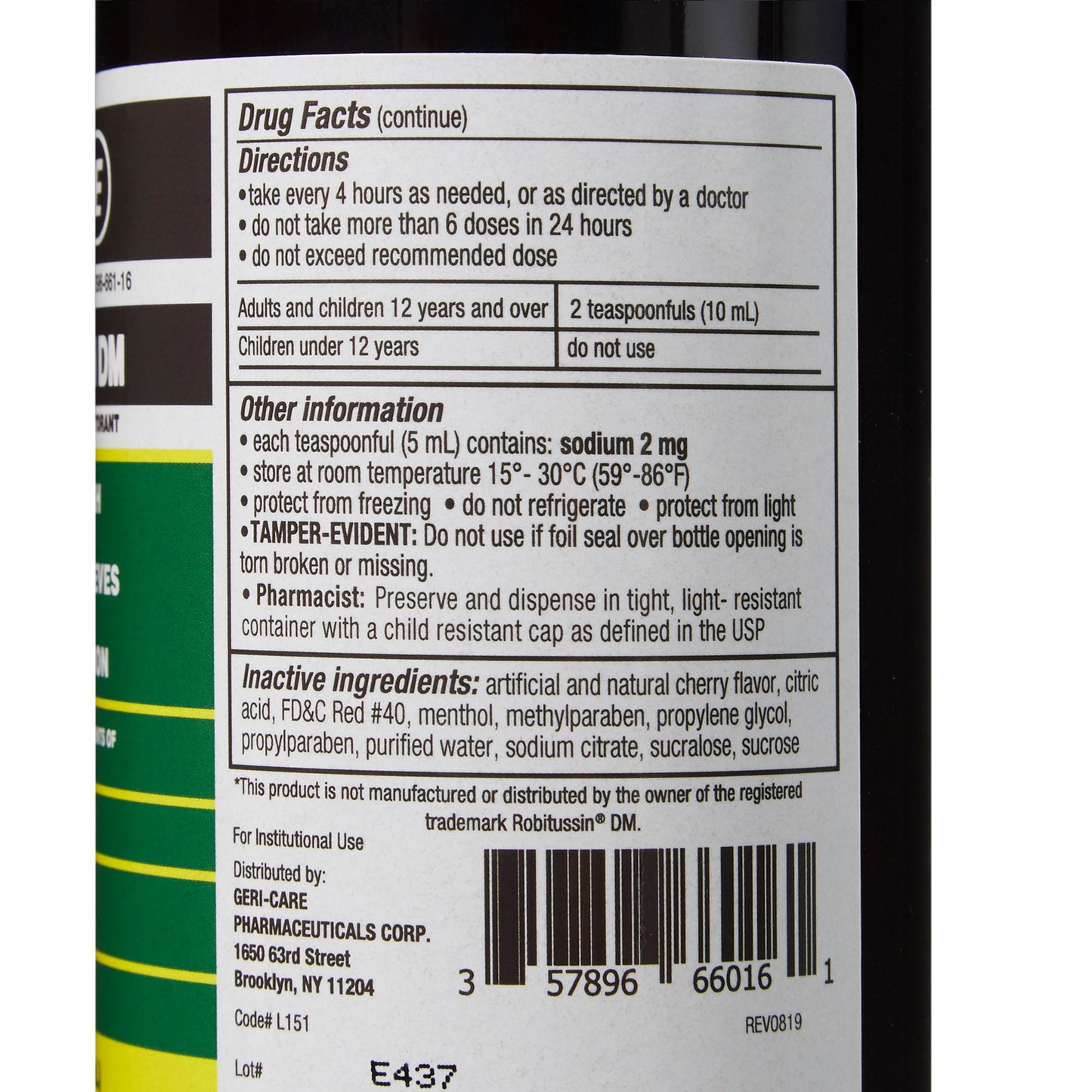 GERI-TUSSIN DM, SYRP 16OZ (12/CS)