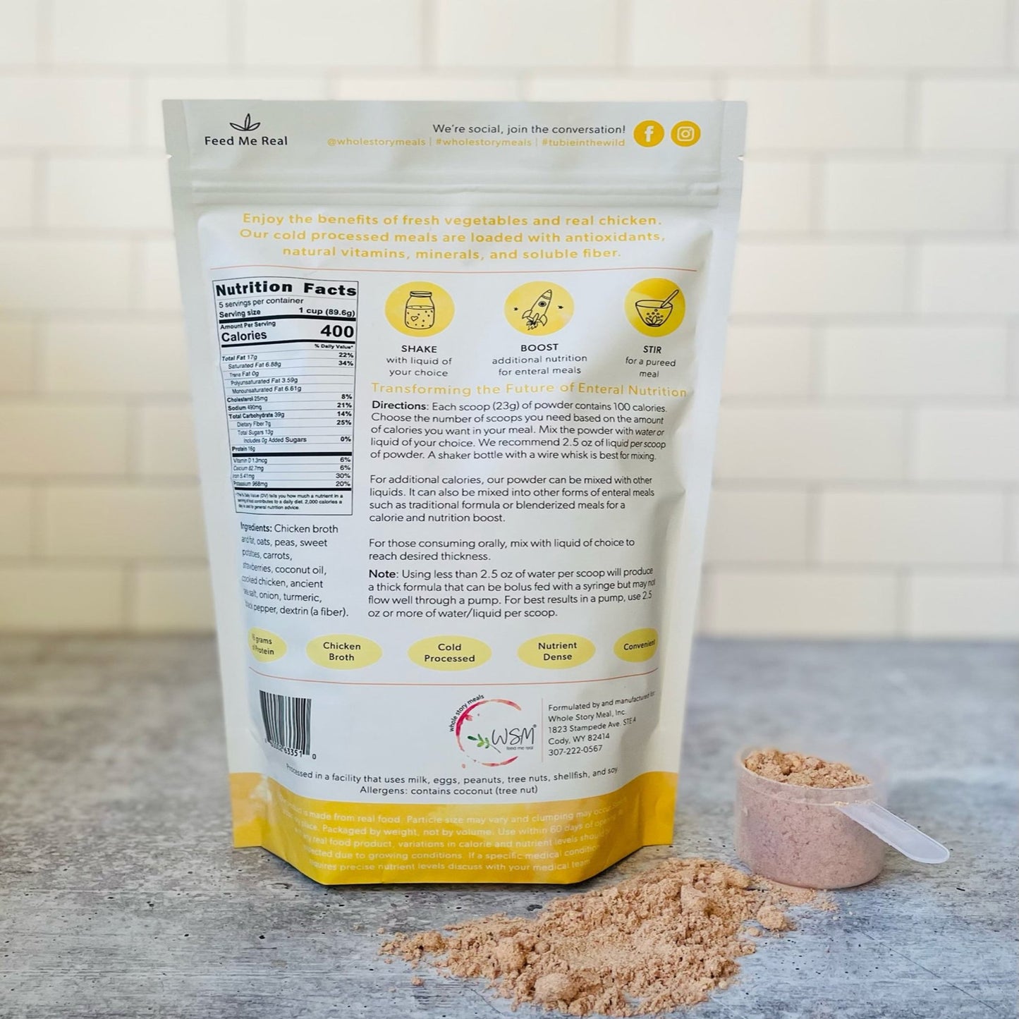 FOOD, POWDERED CHICKEN/PEAS & CARROTS 16OZ (30/CS)