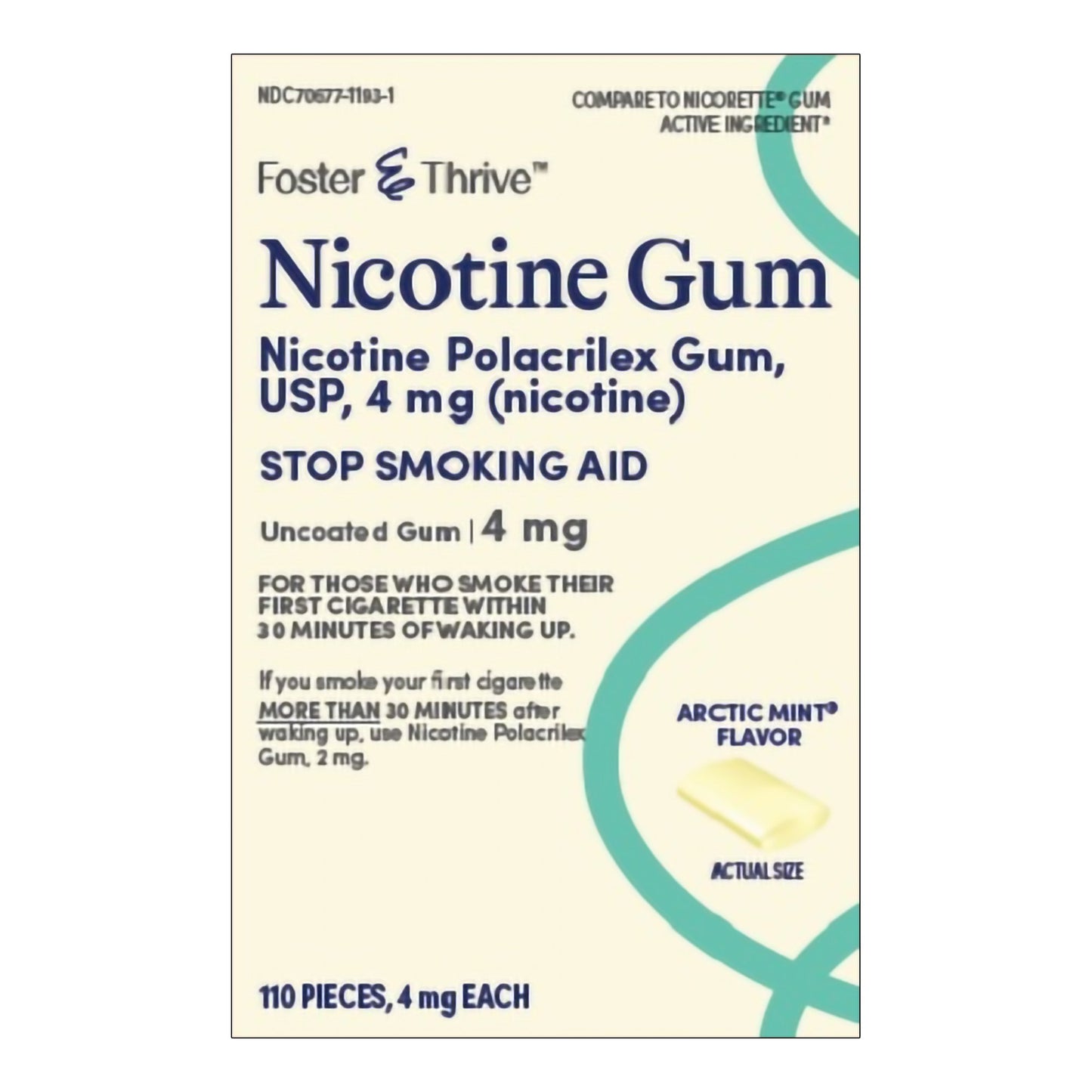 NICOTINE, GUM FT MINT 4MG (110/PK)