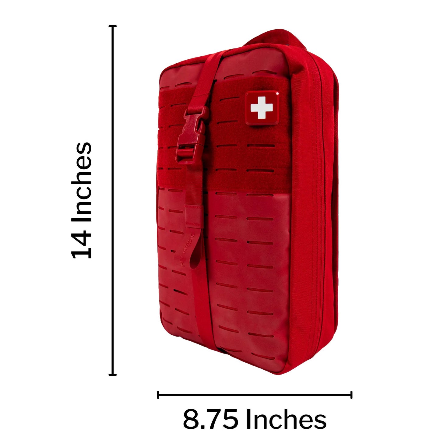 FIRST AID KIT, MYFAK LG PRO 200PC NYLON BAG RED 14X8.75X6"