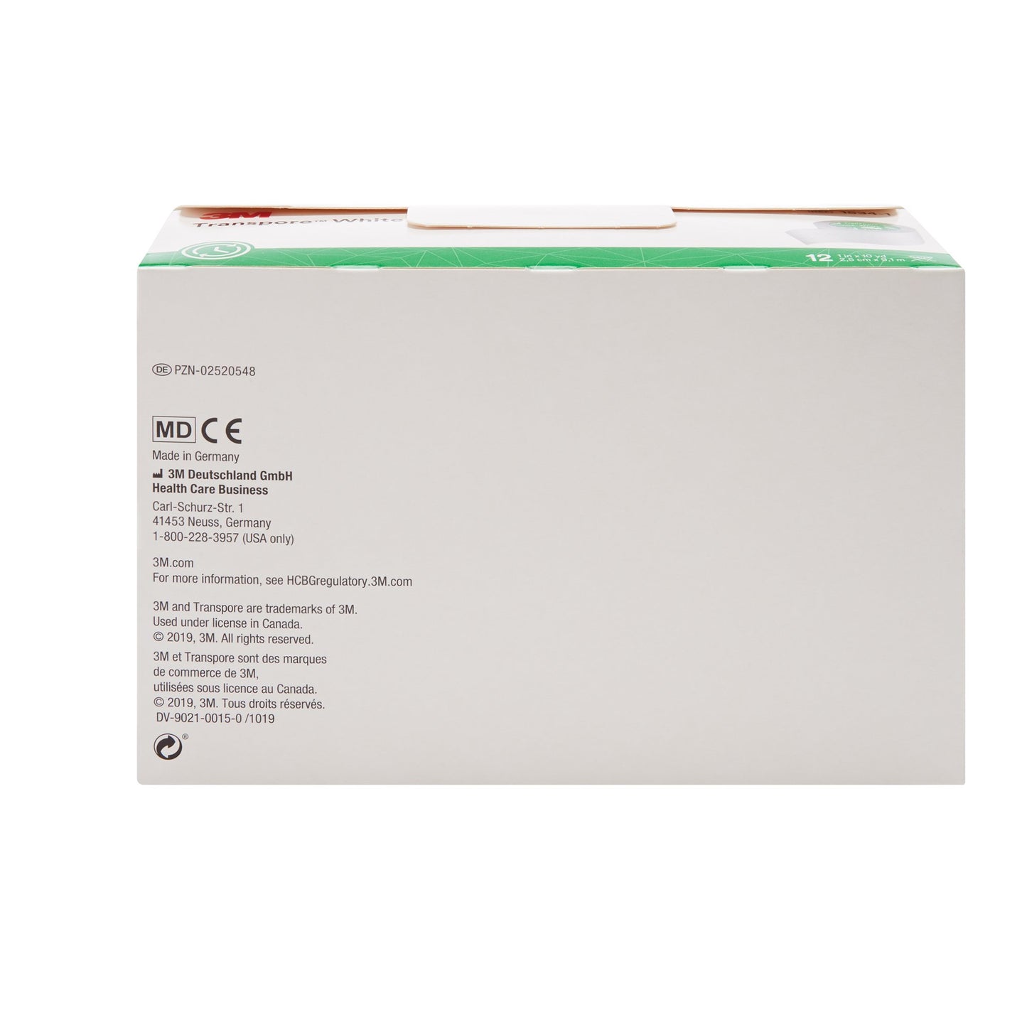 TAPE, ADHSV TRANSPORE WHT 1" (12RL/BX 10BX/CS) 3M