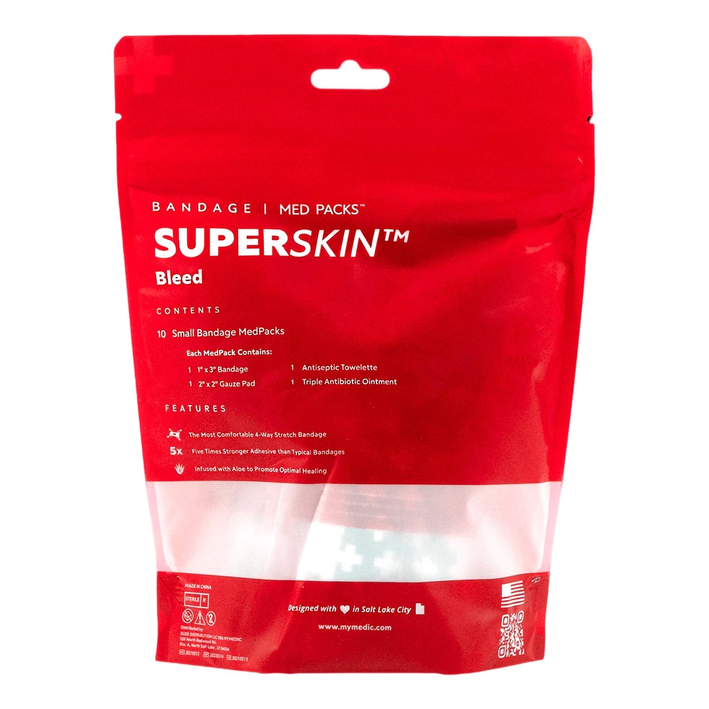 FIRST AID PACK, SUPERSKIN MED BANDAGE 10PK