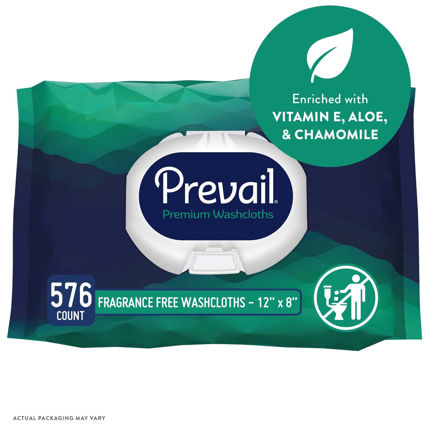 WASHCLOTH, PREVAIL W/LOTION FRAG FREE W/LID 12X8 (48/PK 12PK
